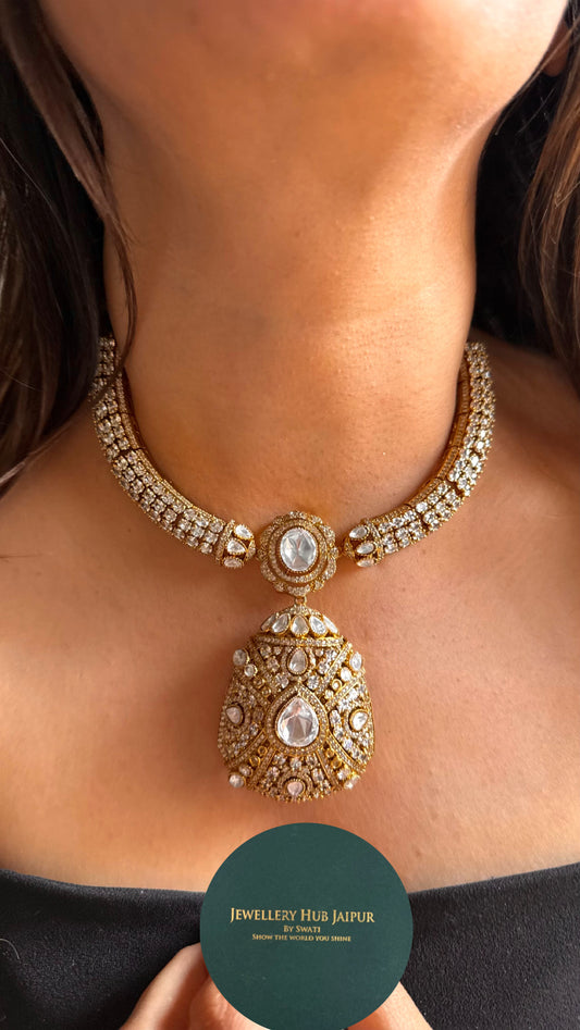 Designer cz diamond collar necklace Necklace