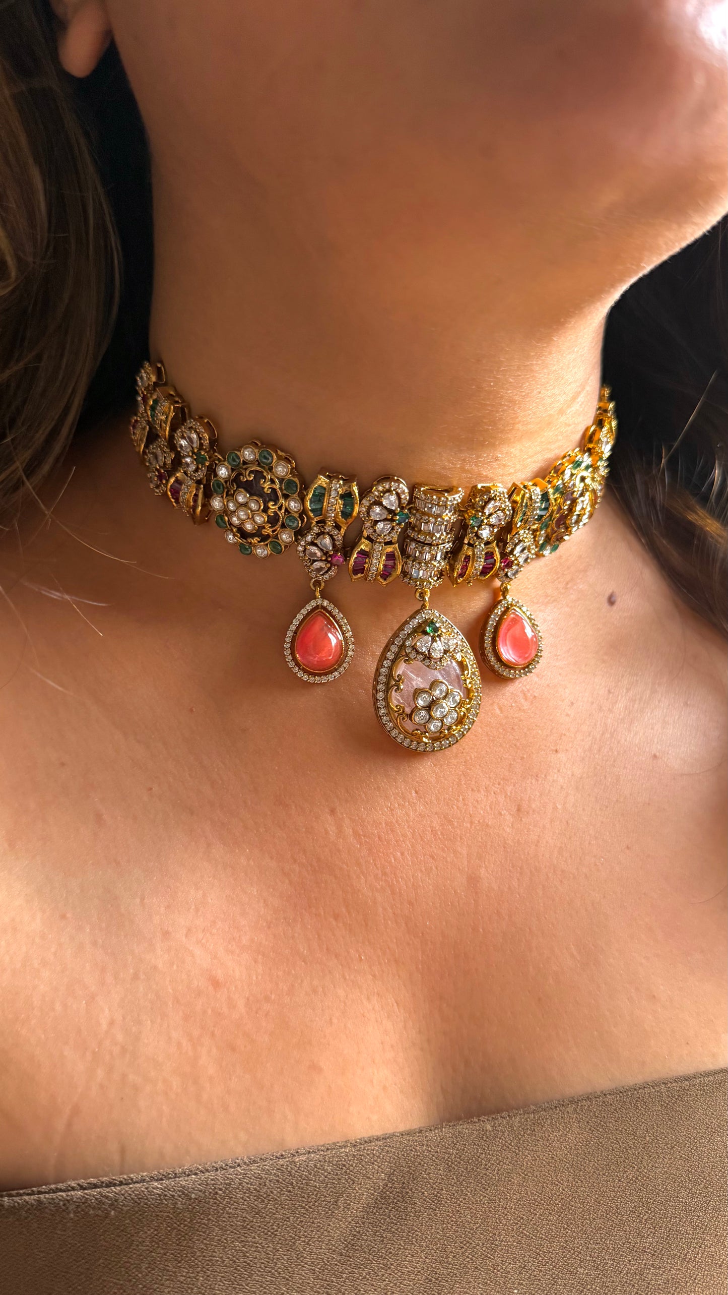 Sabya inspired onyx stone choker