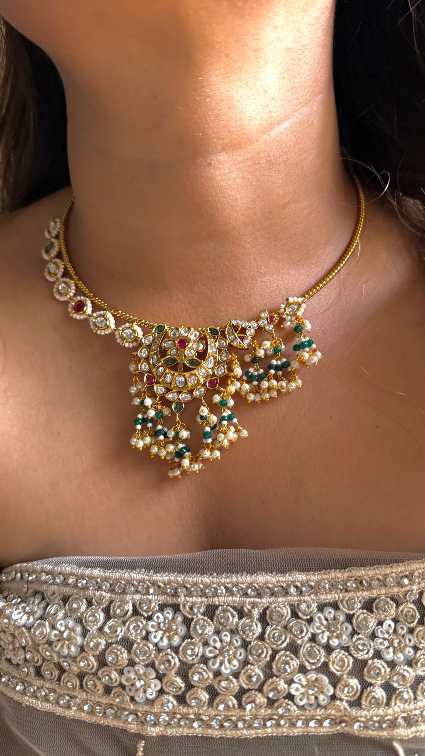 Pearl work polki hasli
