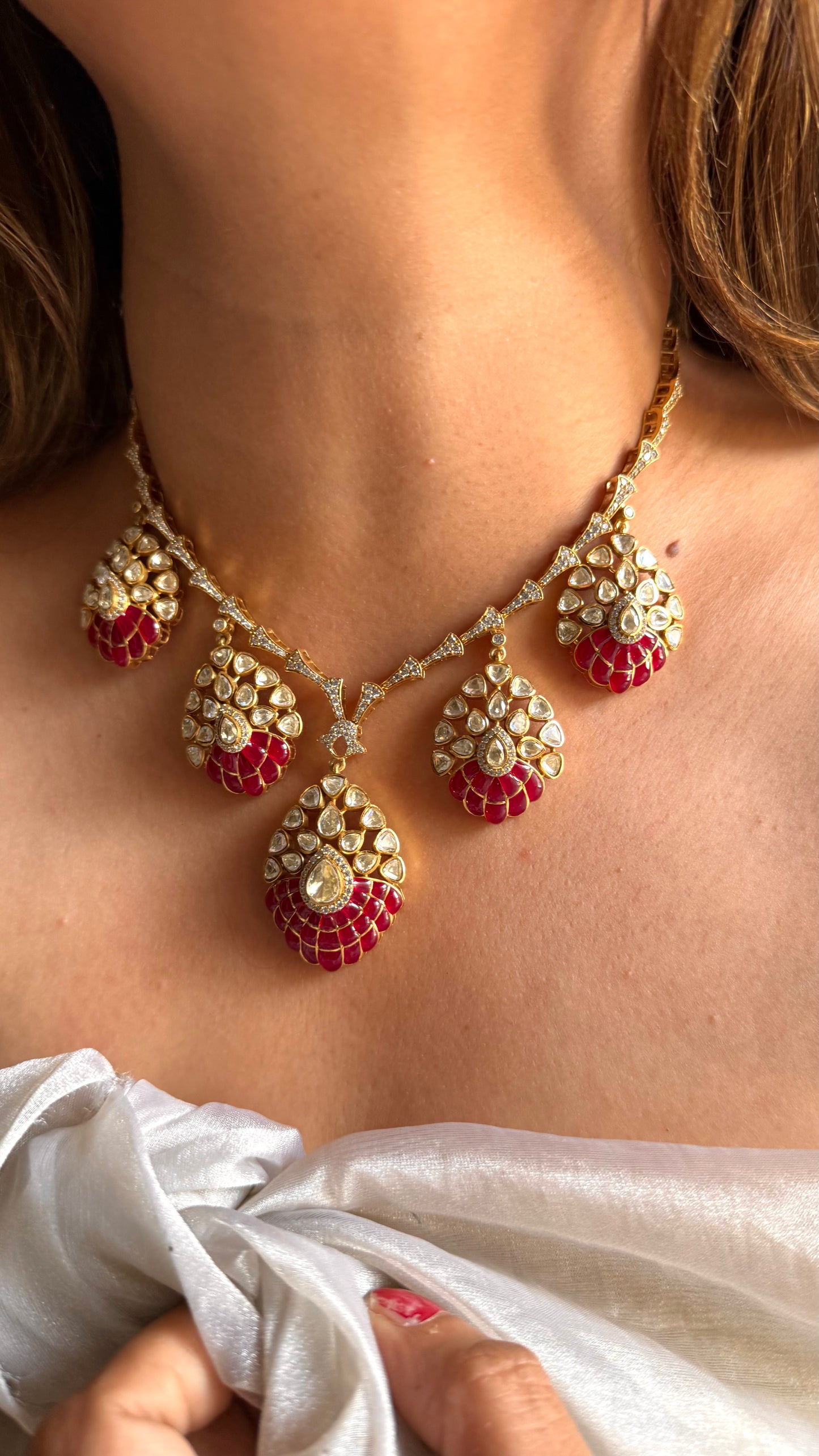 Ruby takkar work cocktail necklace