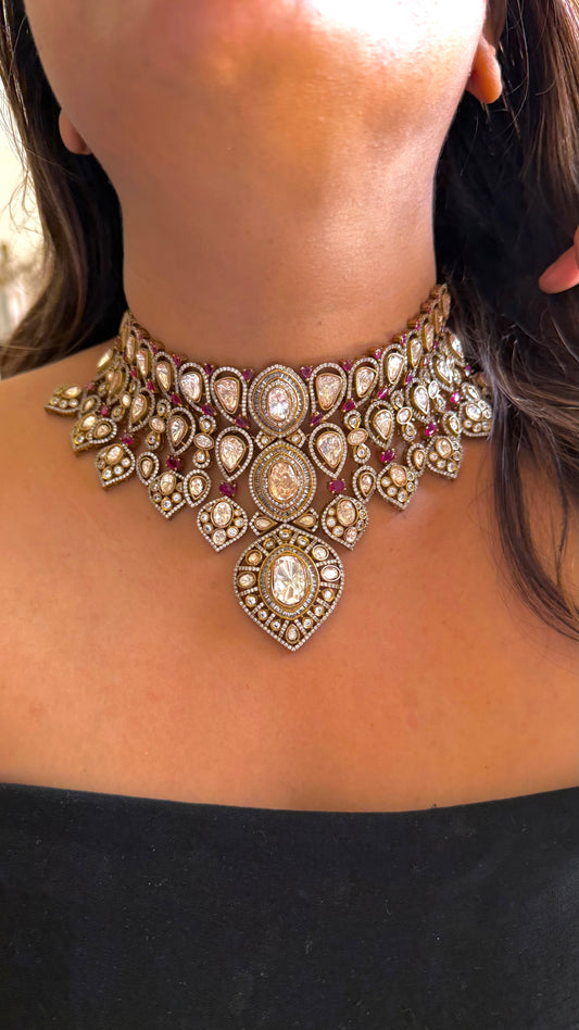 Ruby Victorian Lv Shade choker Necklace