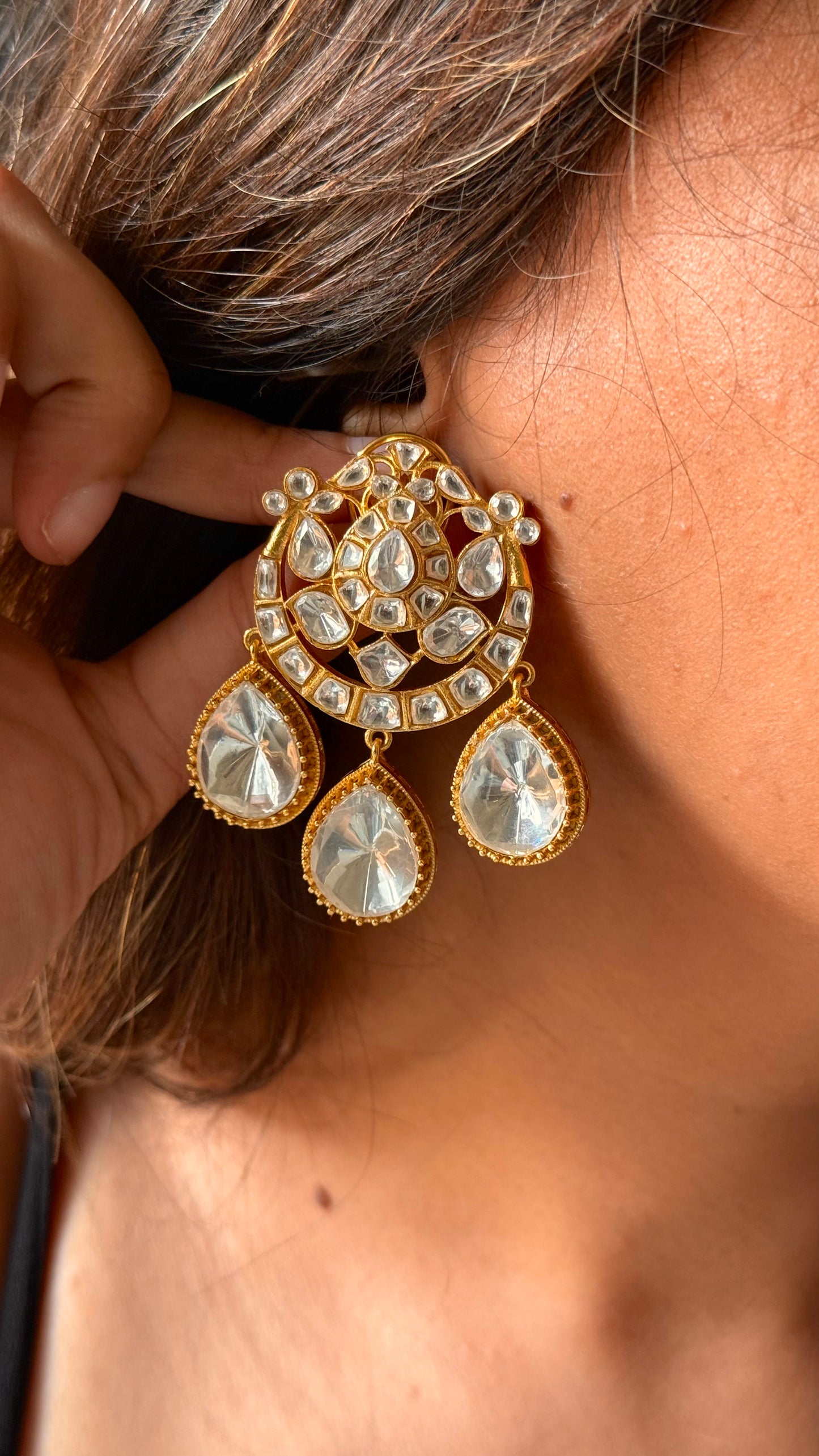Moissanite danglers