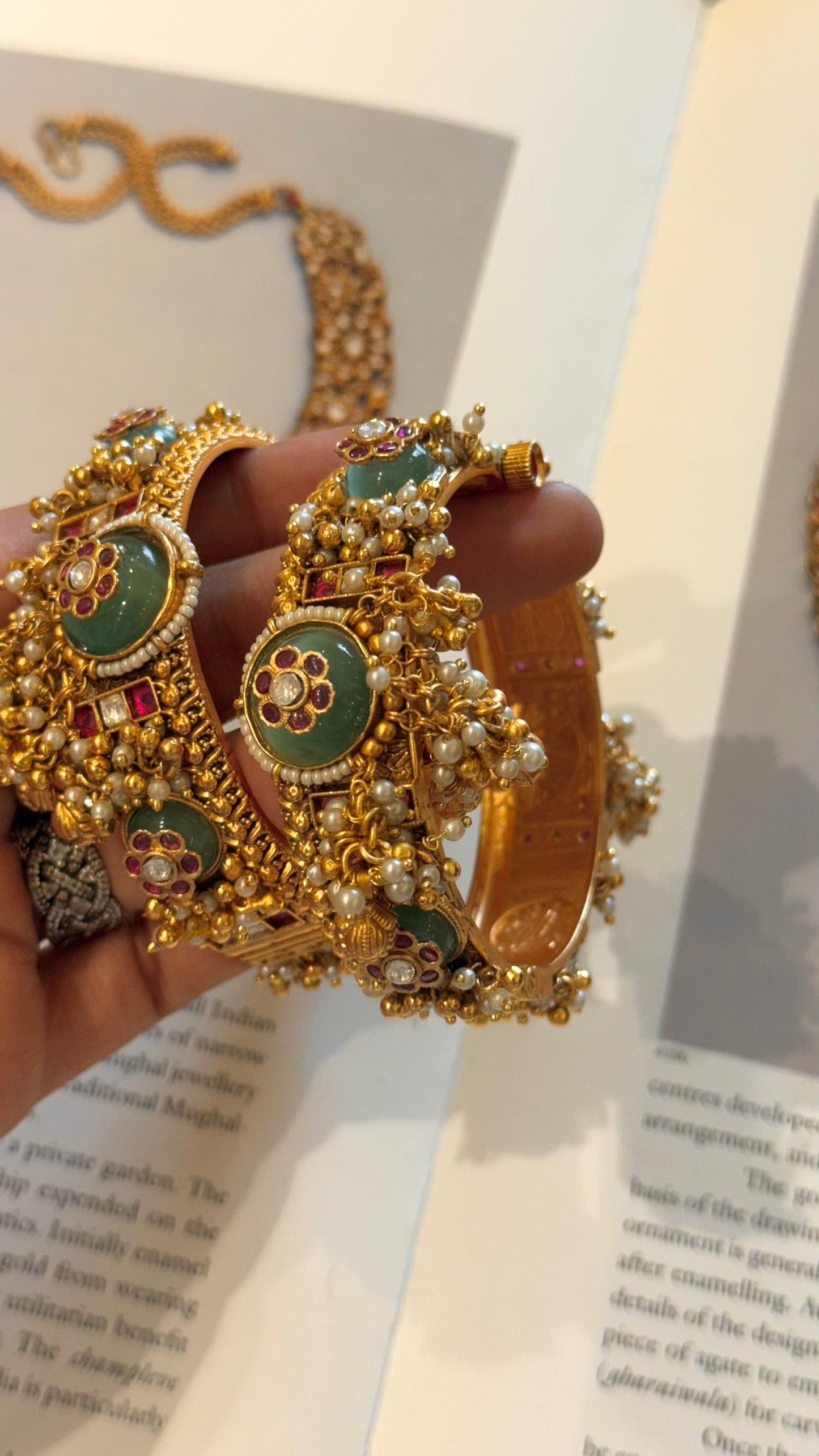 Mint inlay ghungroo designer rajwada bangles