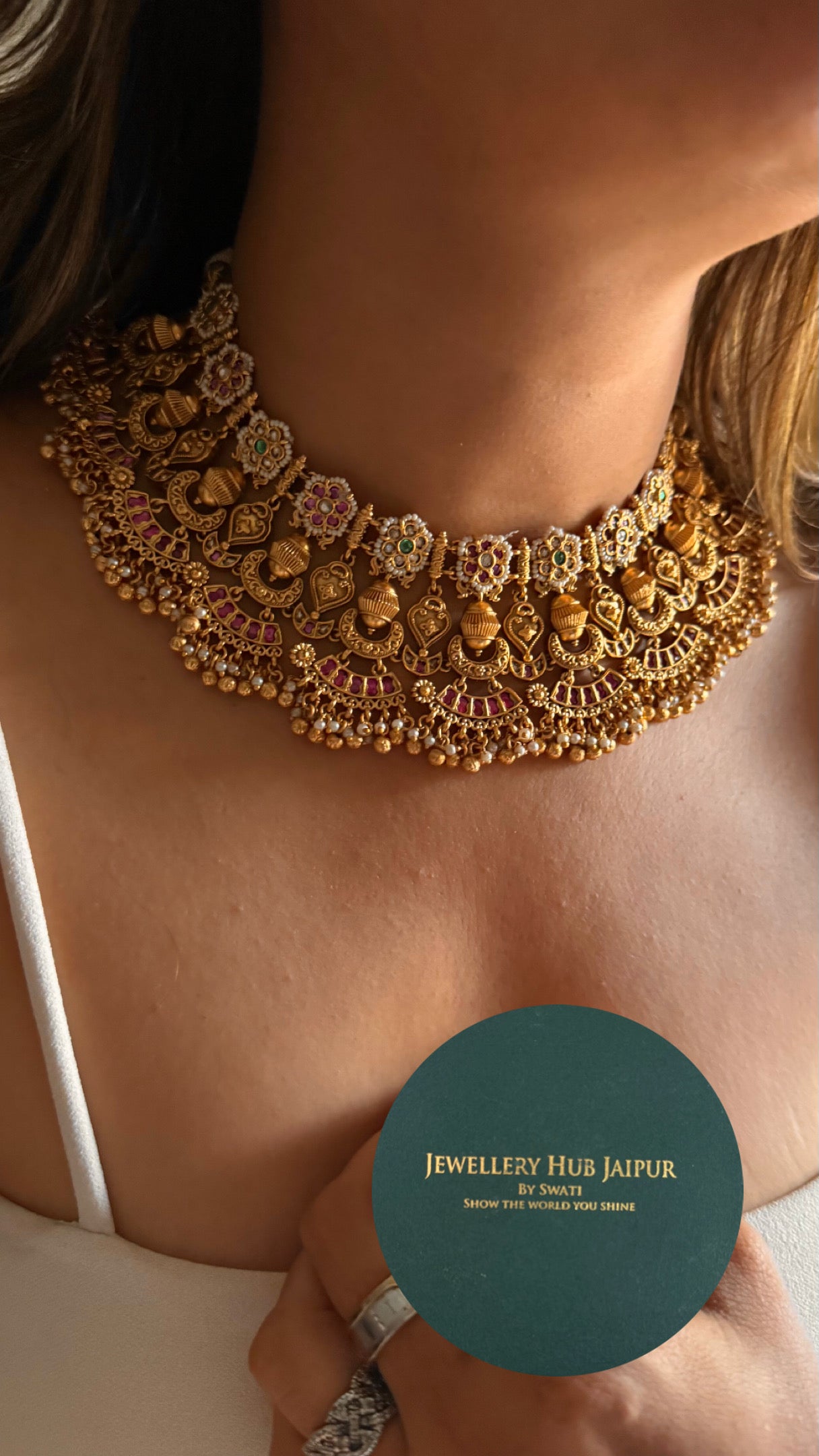 Gold rajwada jadau heritage bridal Necklace
