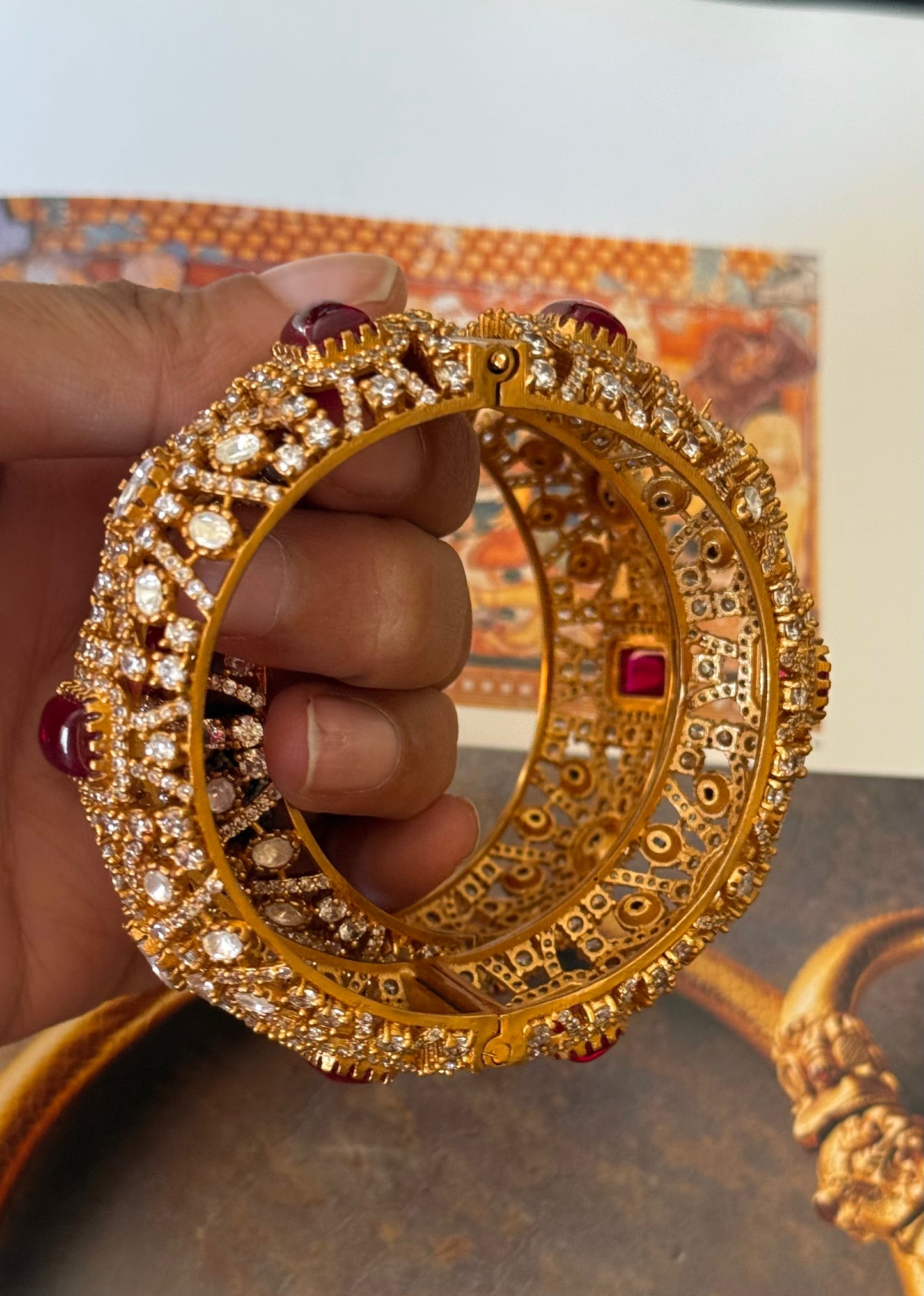 Ruby  moissanite bangles