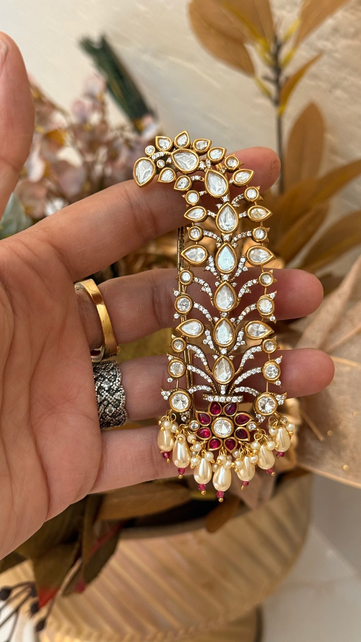 Ruby moissanite Victorian Kalgi