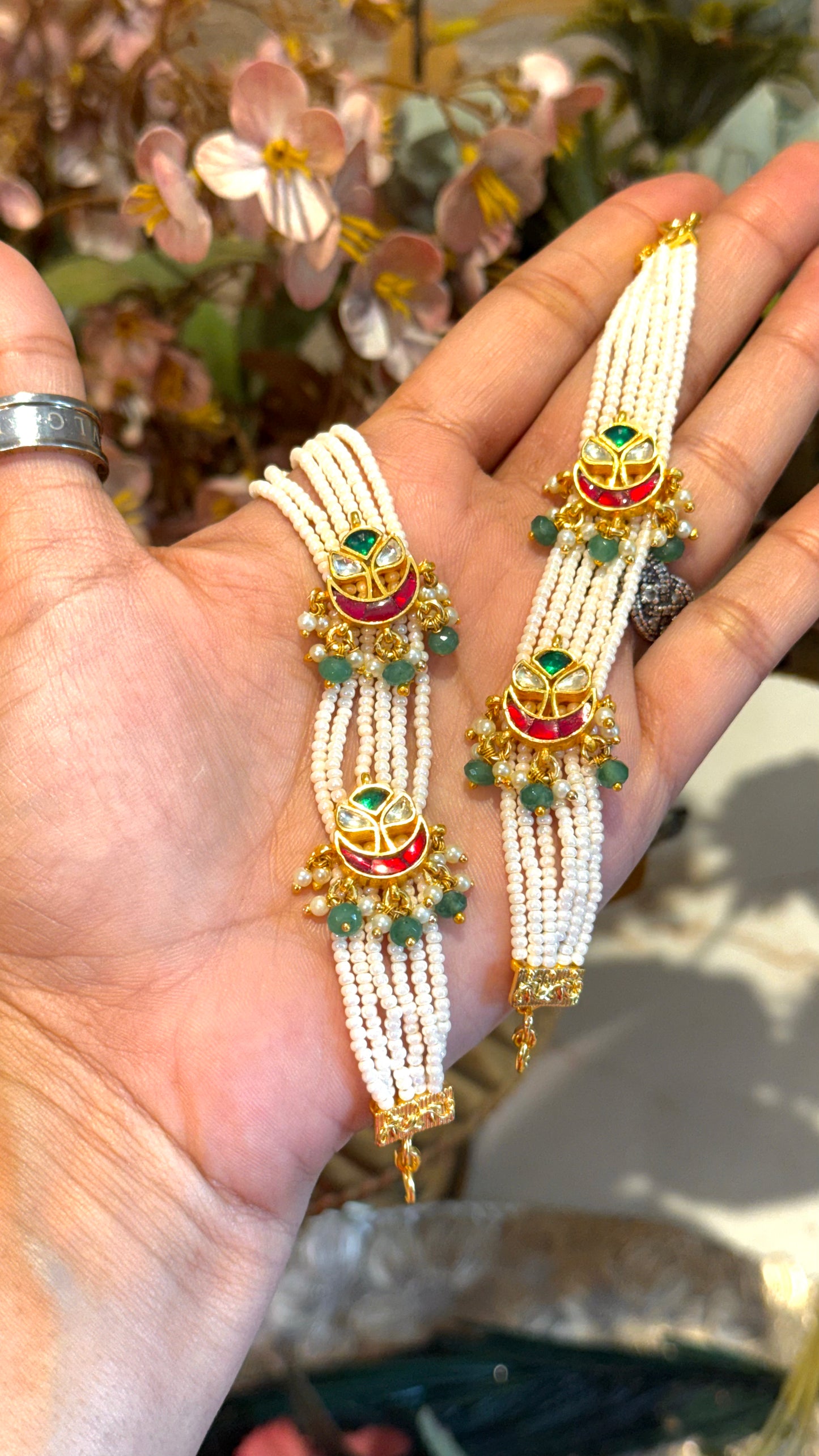 Handmade heritage pachi pearl earchain