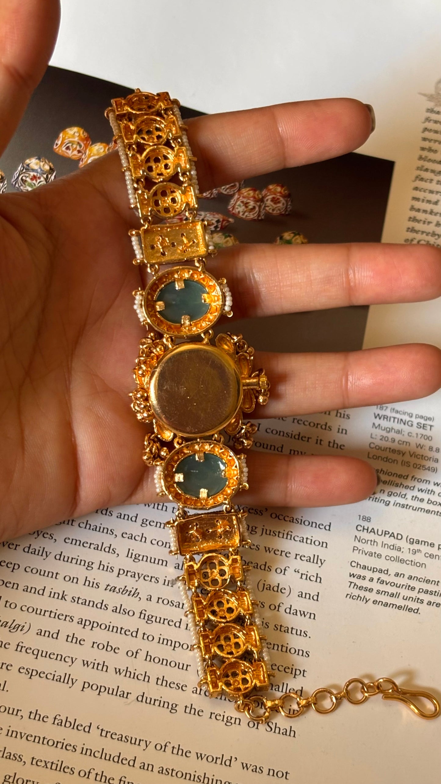 Rajwada emerald gold dial dark gold watch