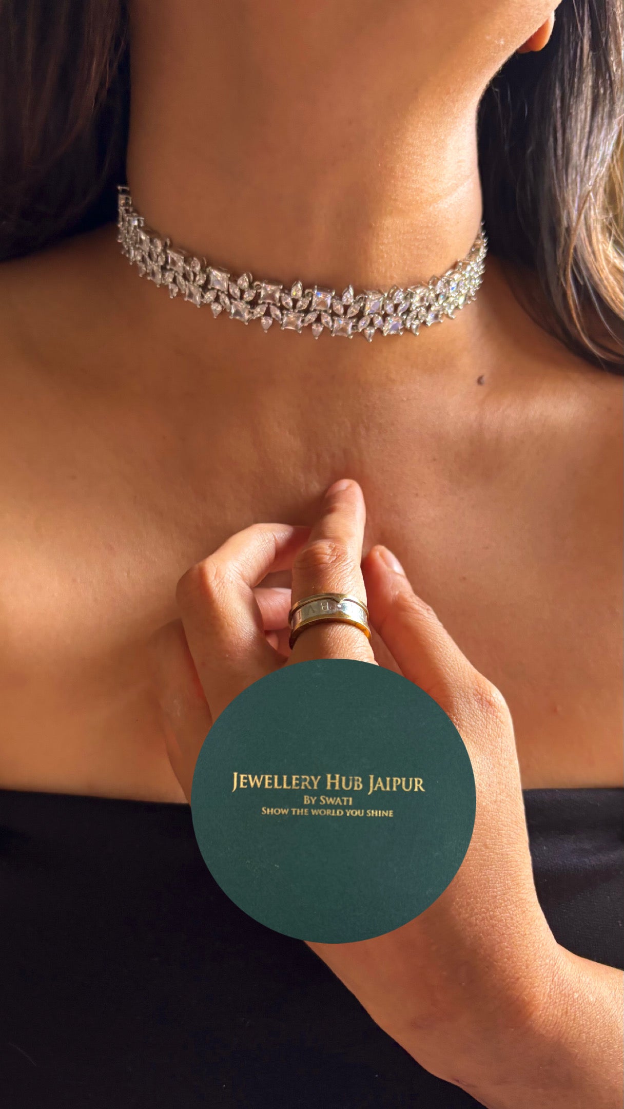 Minimalist cz diamond choker
