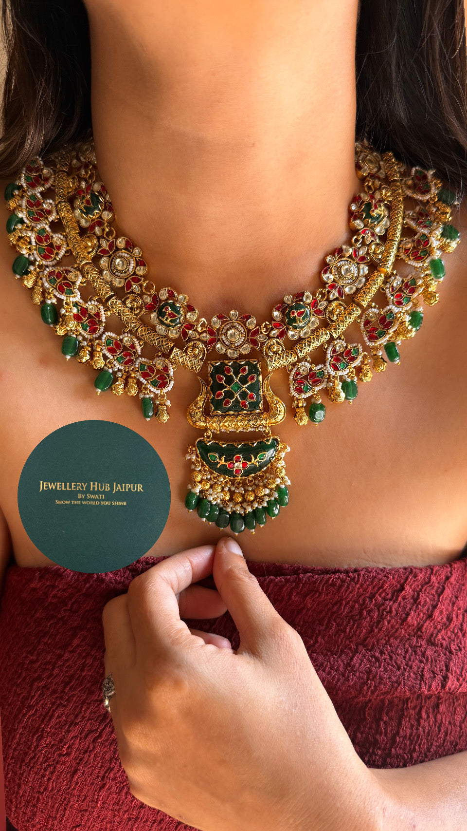Heritage jewellery, inspired handmade, Pachi Kundan necklace