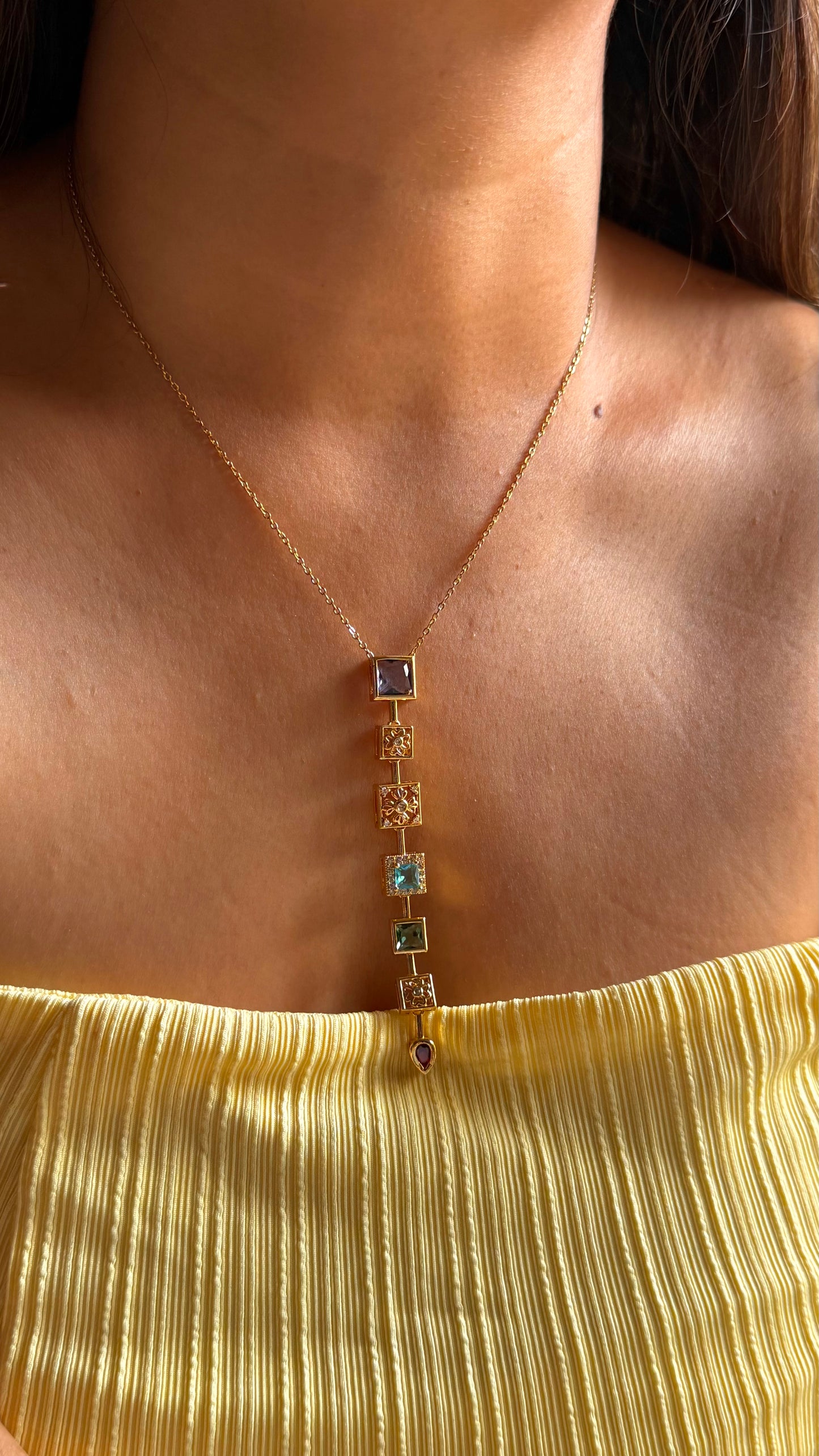 Multicoloured designed minimal pendant