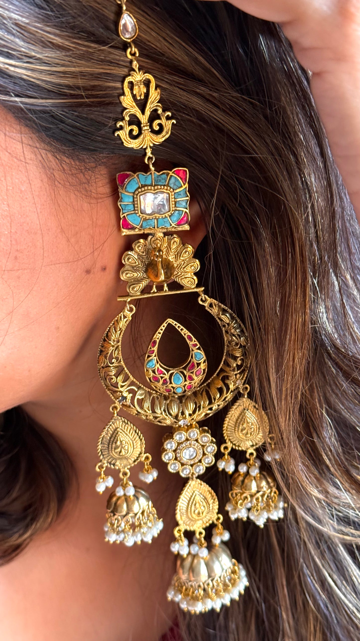 Kashminiri heritage design pachi danglers