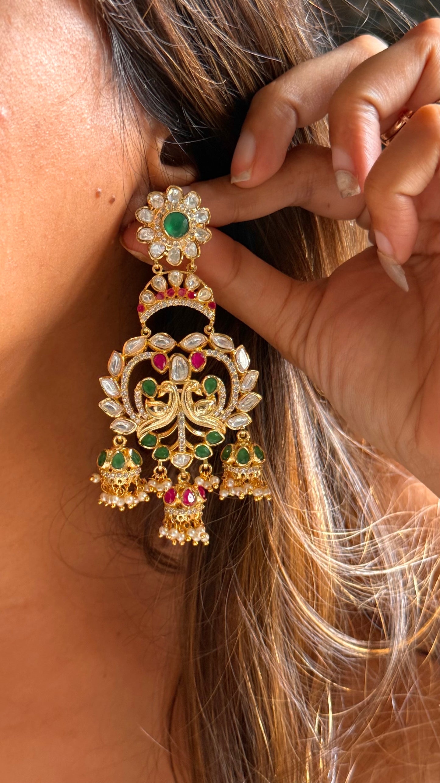 Real moissanite designer danglers