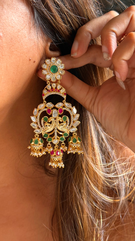 Real moissanite designer danglers
