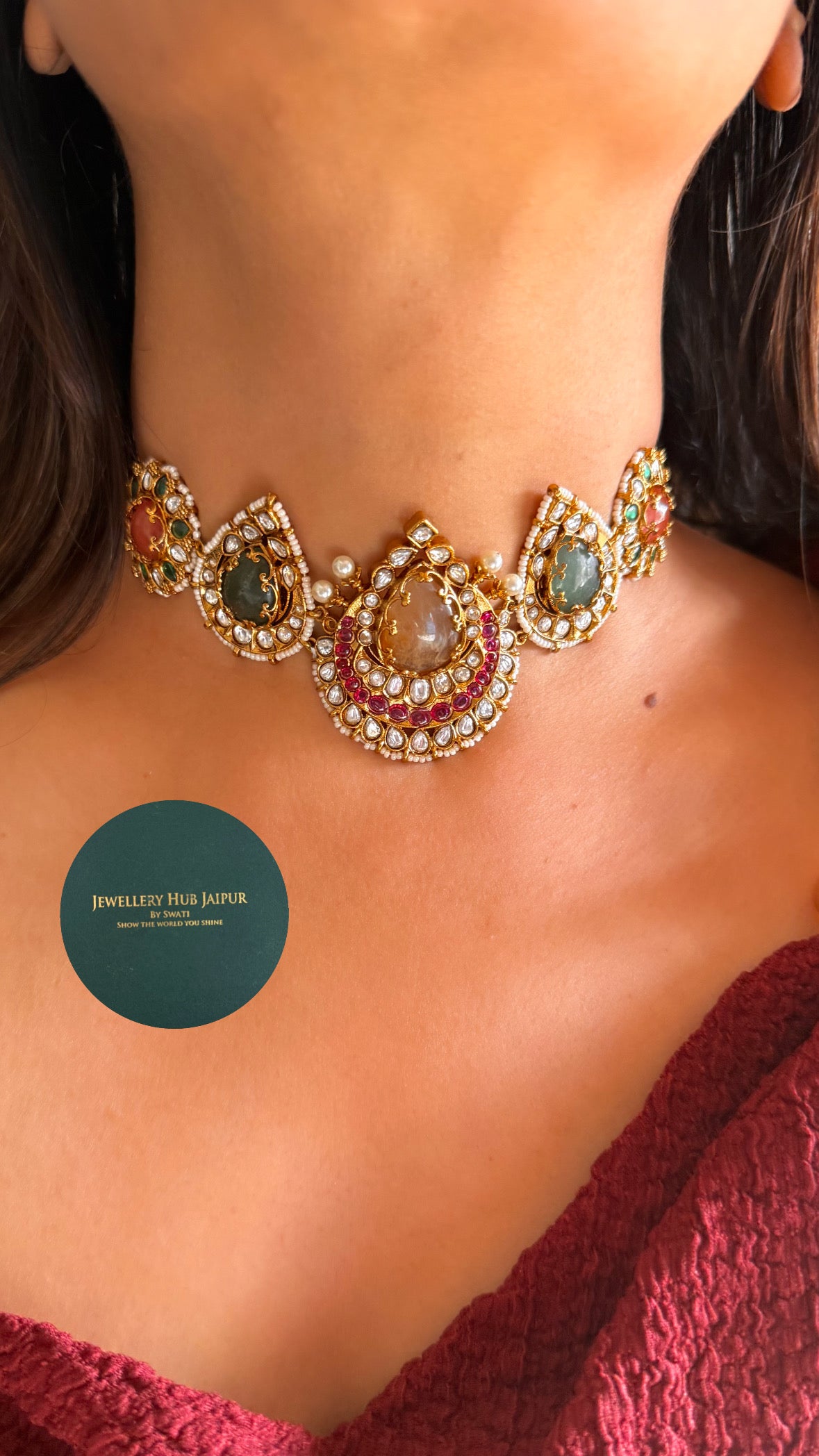 Sabyasachi inspired drop shape choker