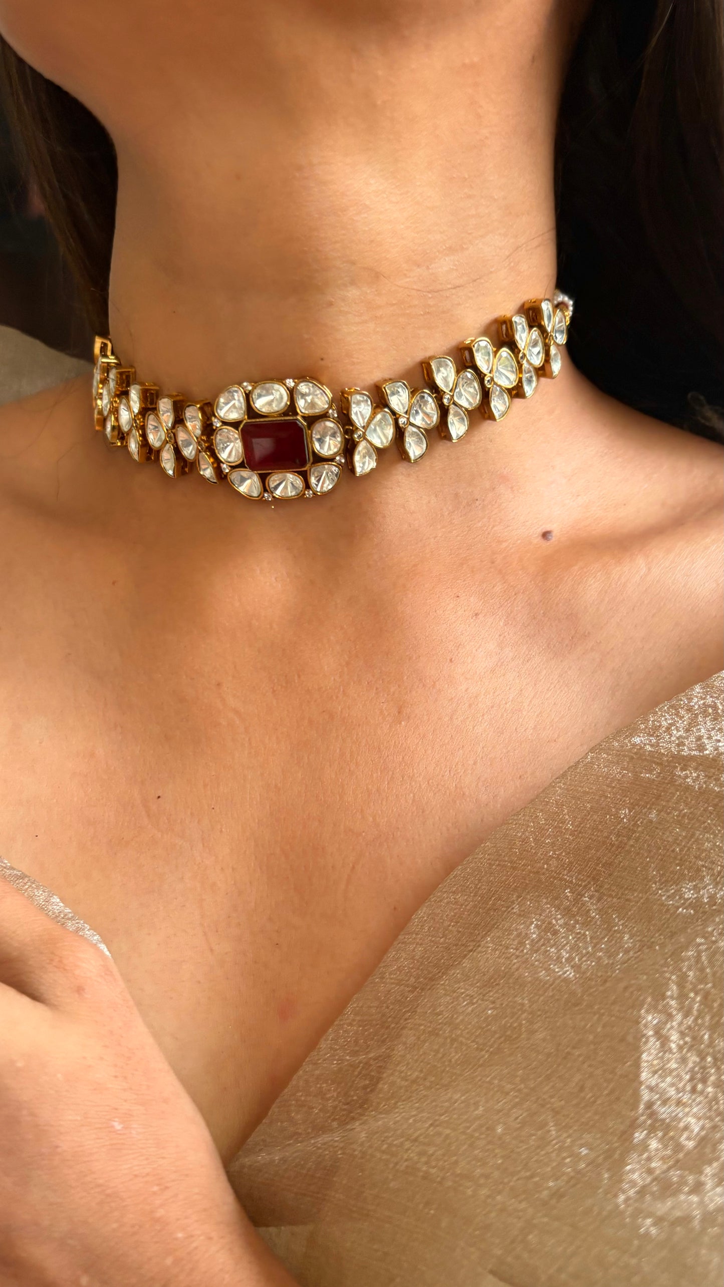 Ruby minimalist choker
