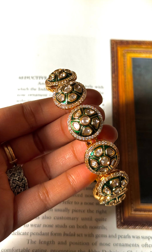 Emerald meenakari polki bangdi (single)