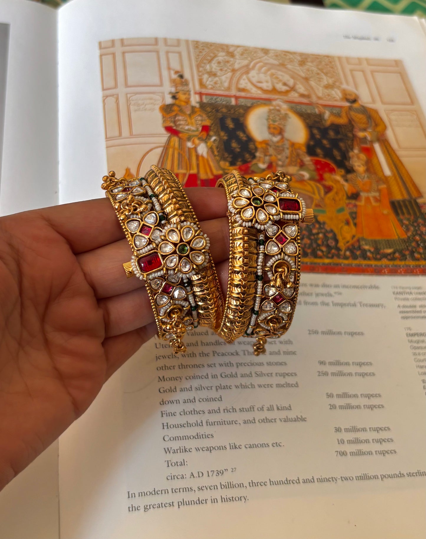 Rajwadi heritage ruby bangles