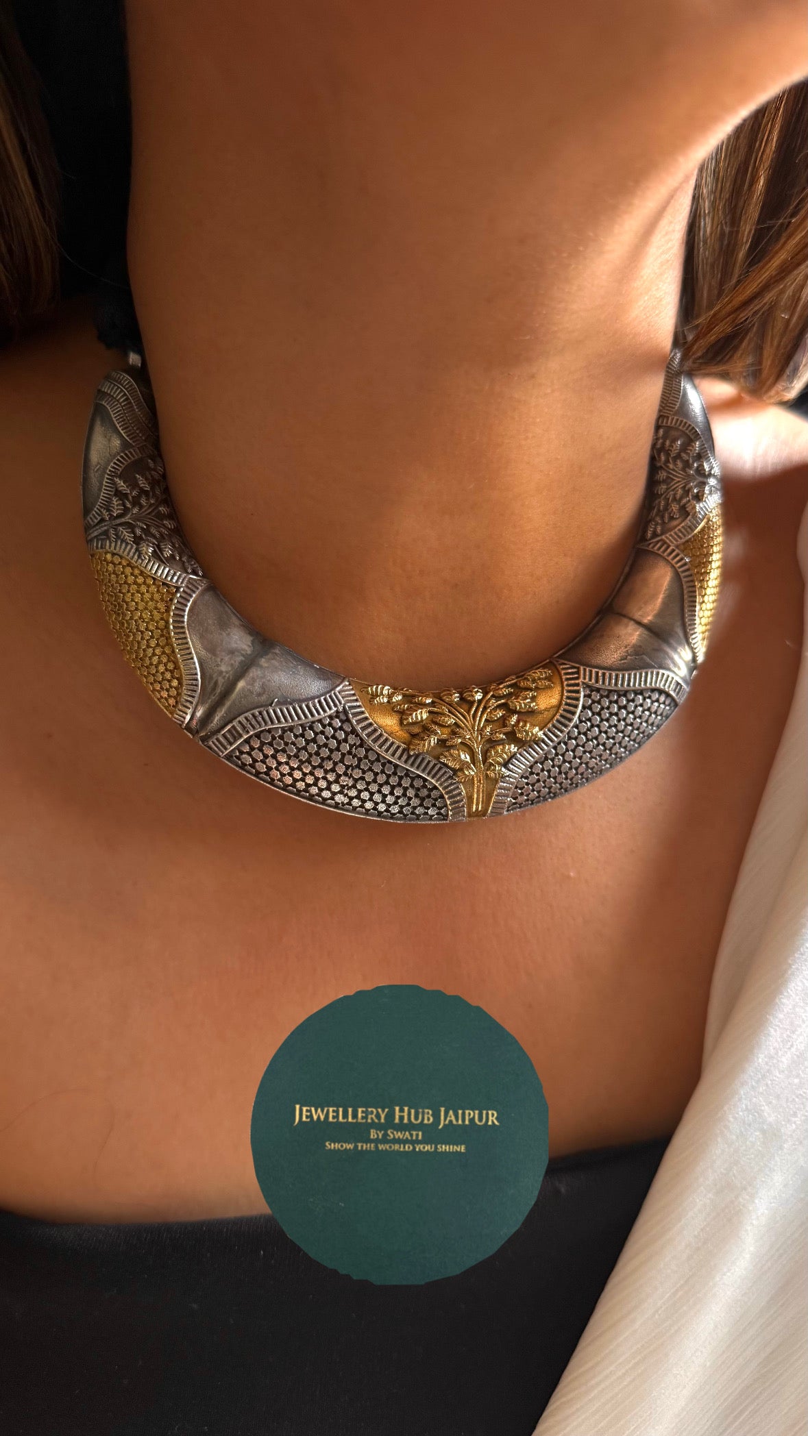 Oxidized & Golden Heritage Tribal Hasli