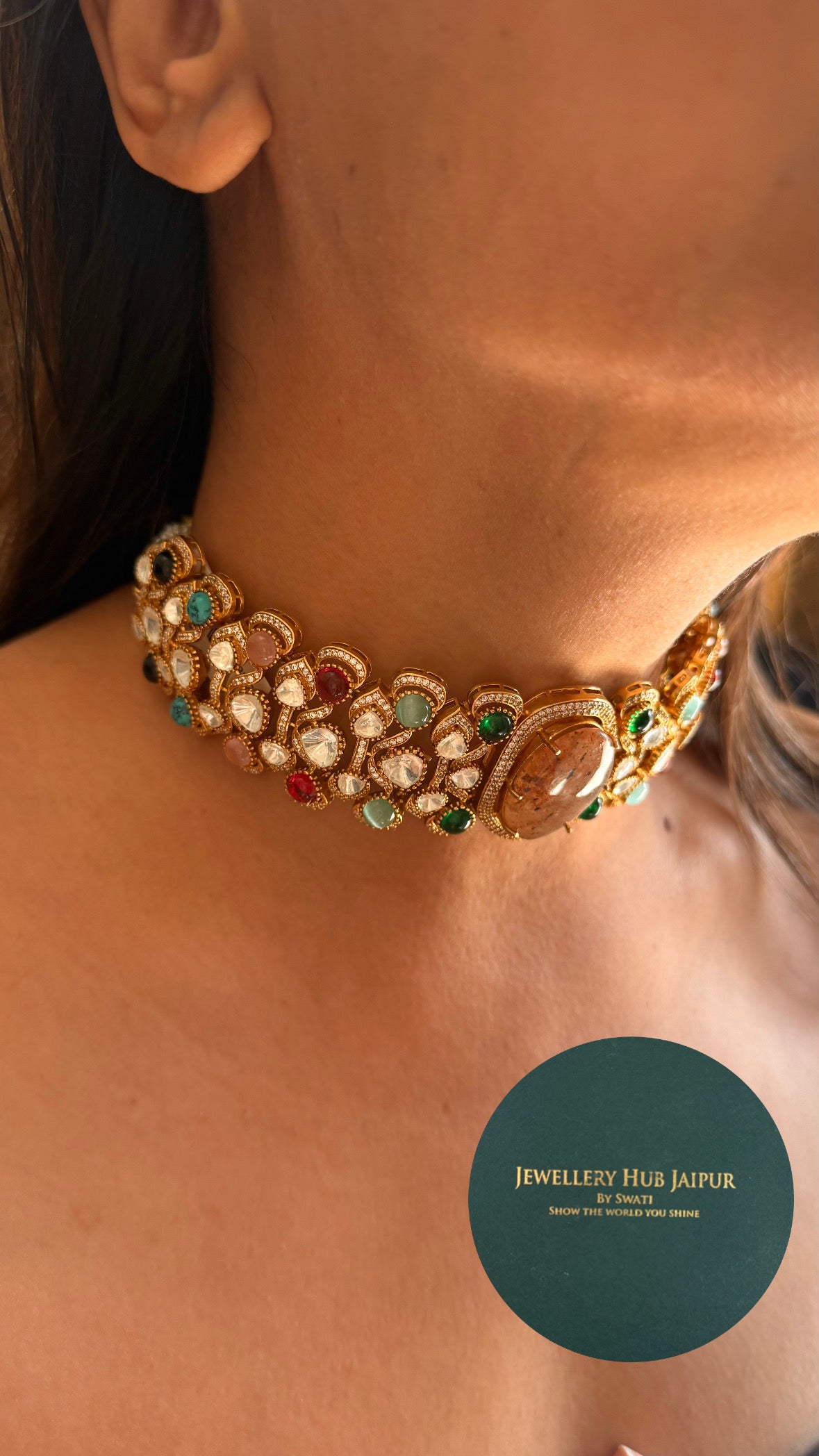 Sabyasachi inspired navratna necklace