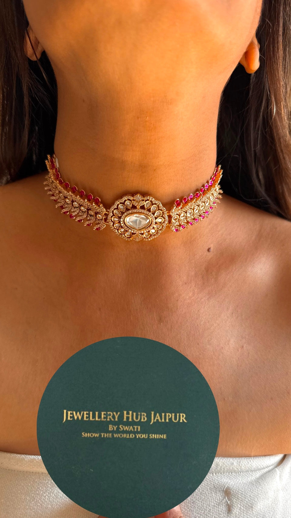 Carat polish rani pink designer choker