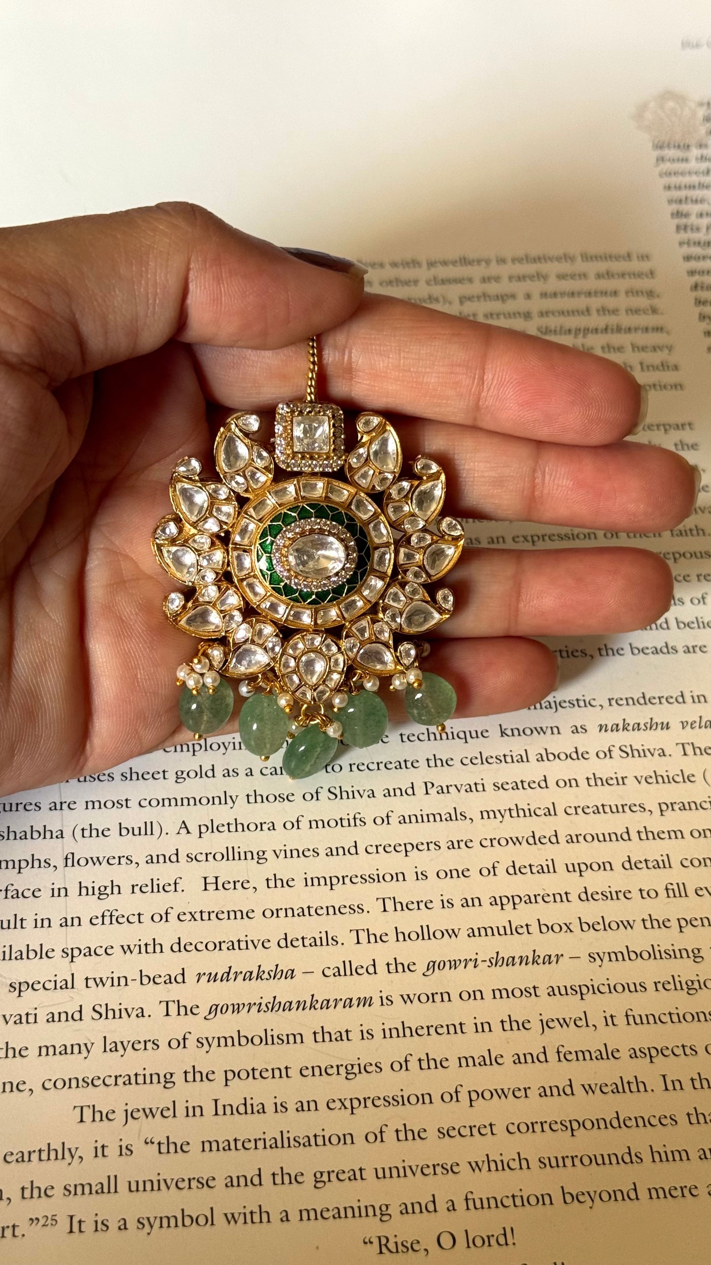 Emerald polki nakashi Maangtika