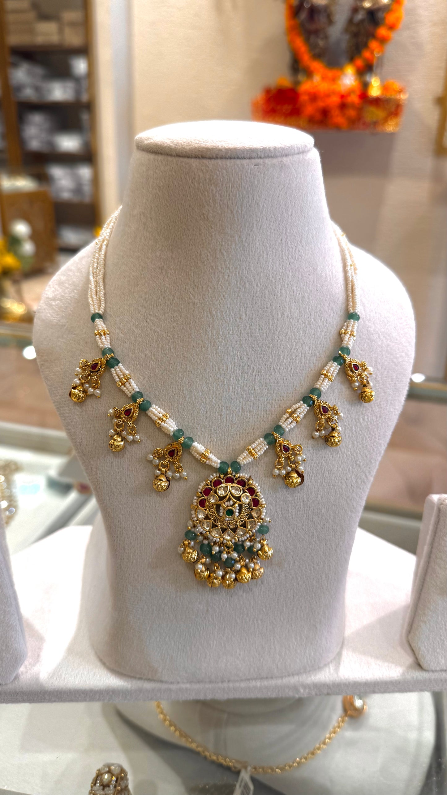 Heritage polki minimalist necklace set