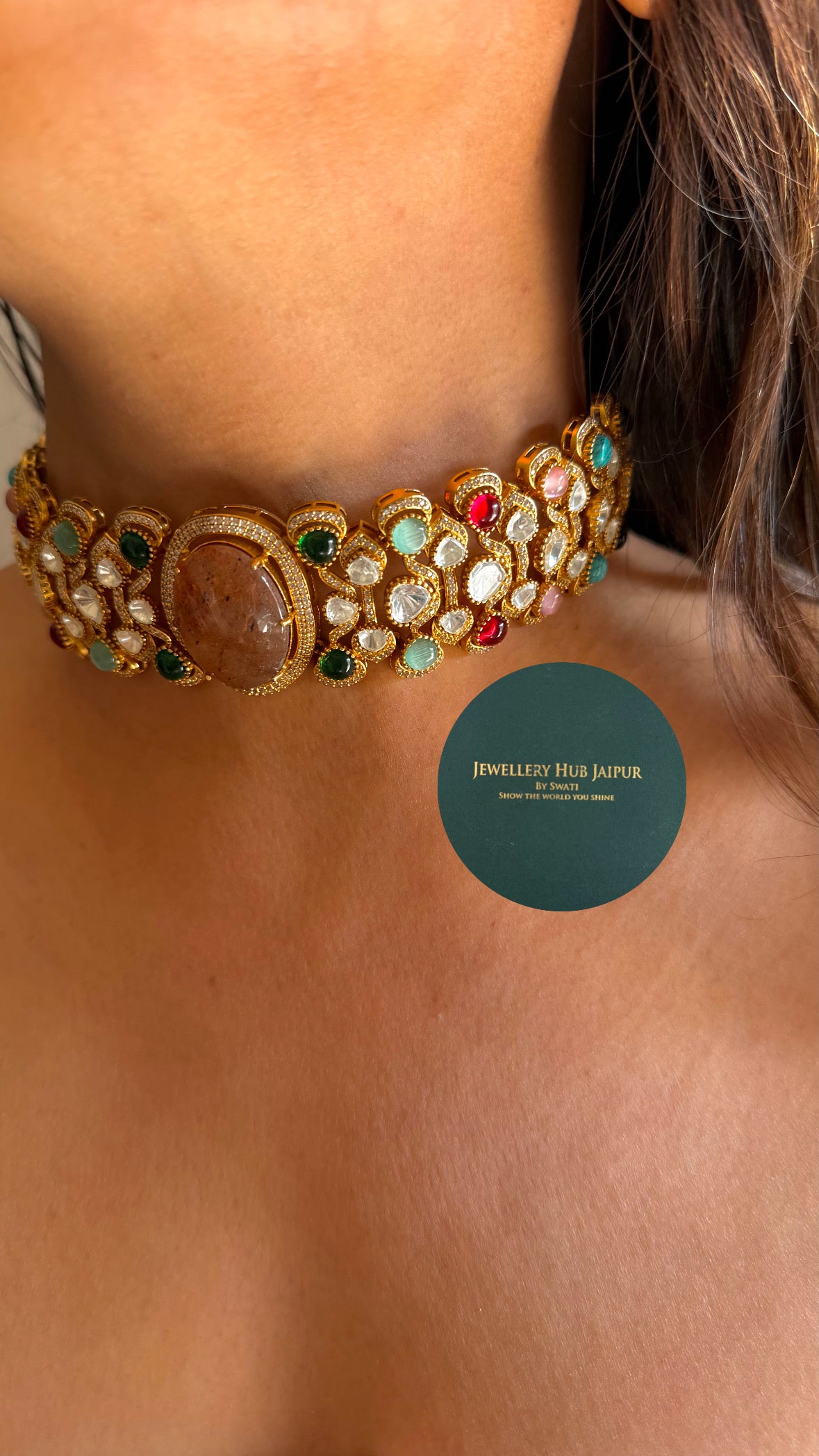 Sabyasachi inspired navratna necklace