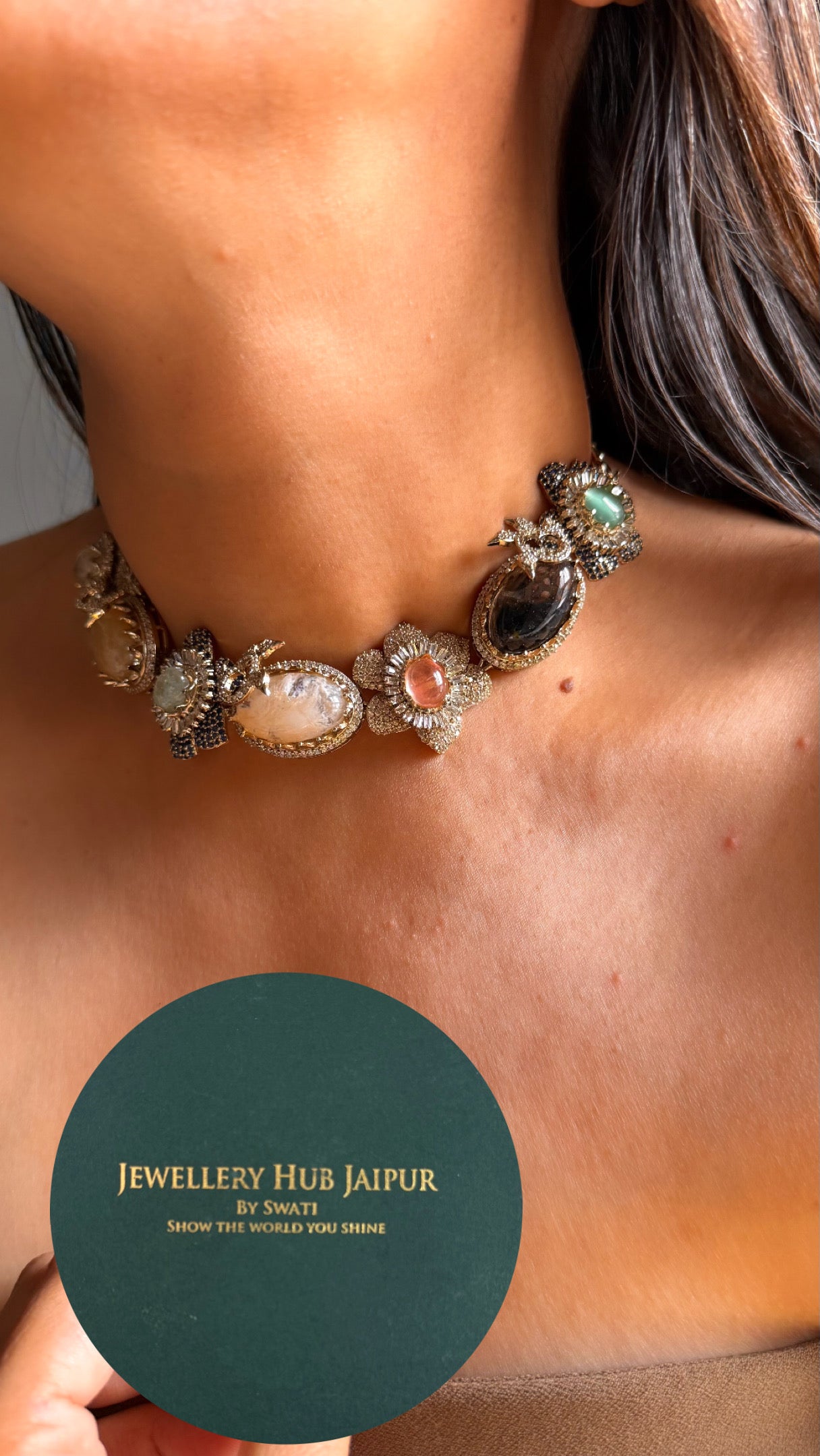 Vintage sabyasachi inspired designer navratna Necklace