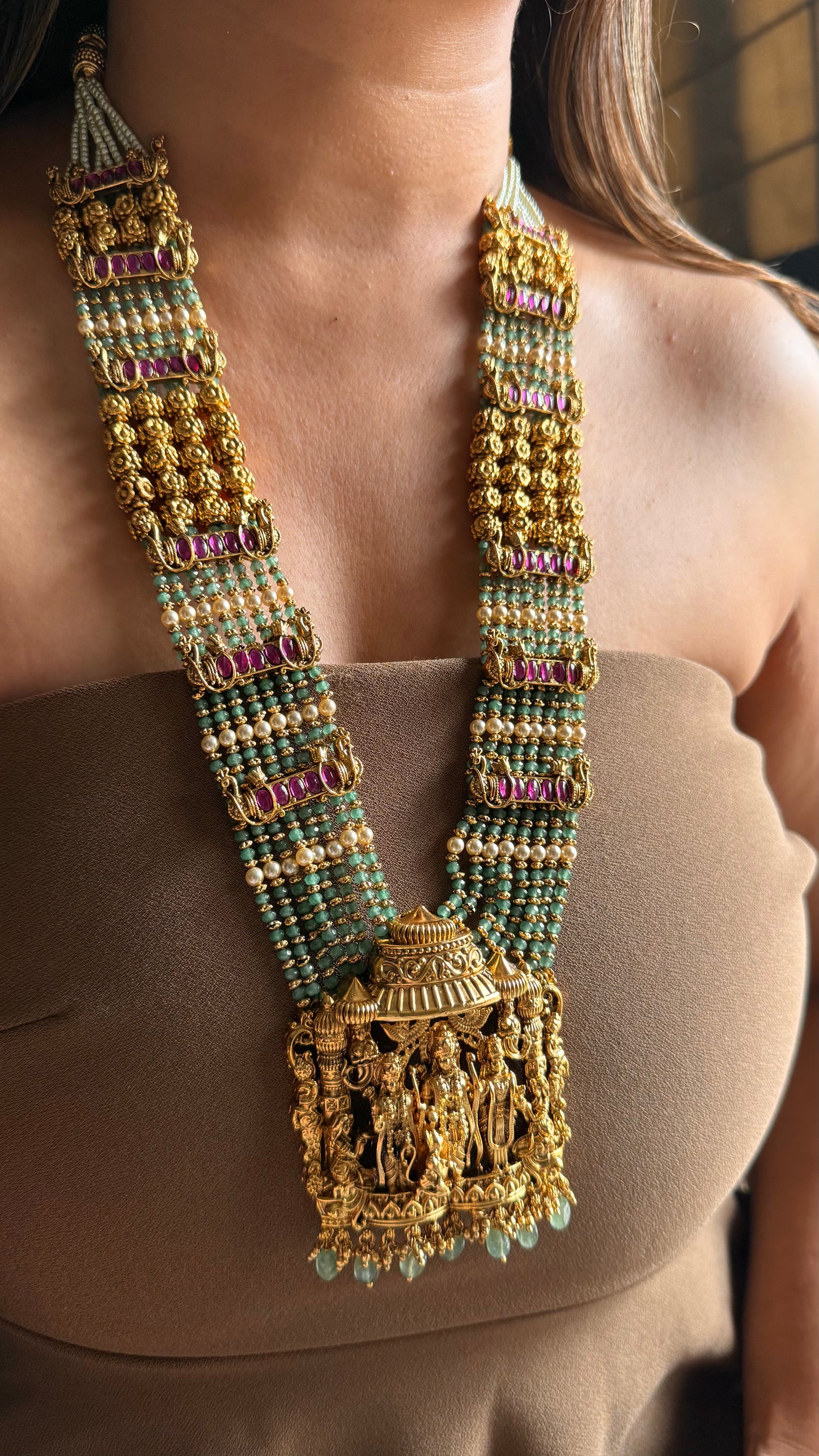 Ram Parivar royal temple necklace