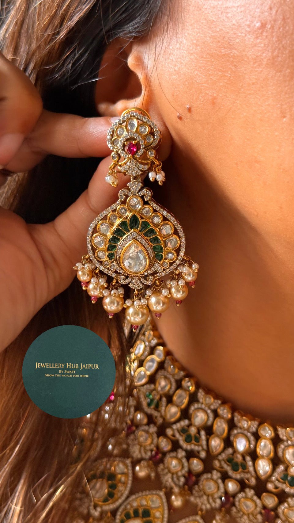 Heritage ruby & emerald bridal choker set