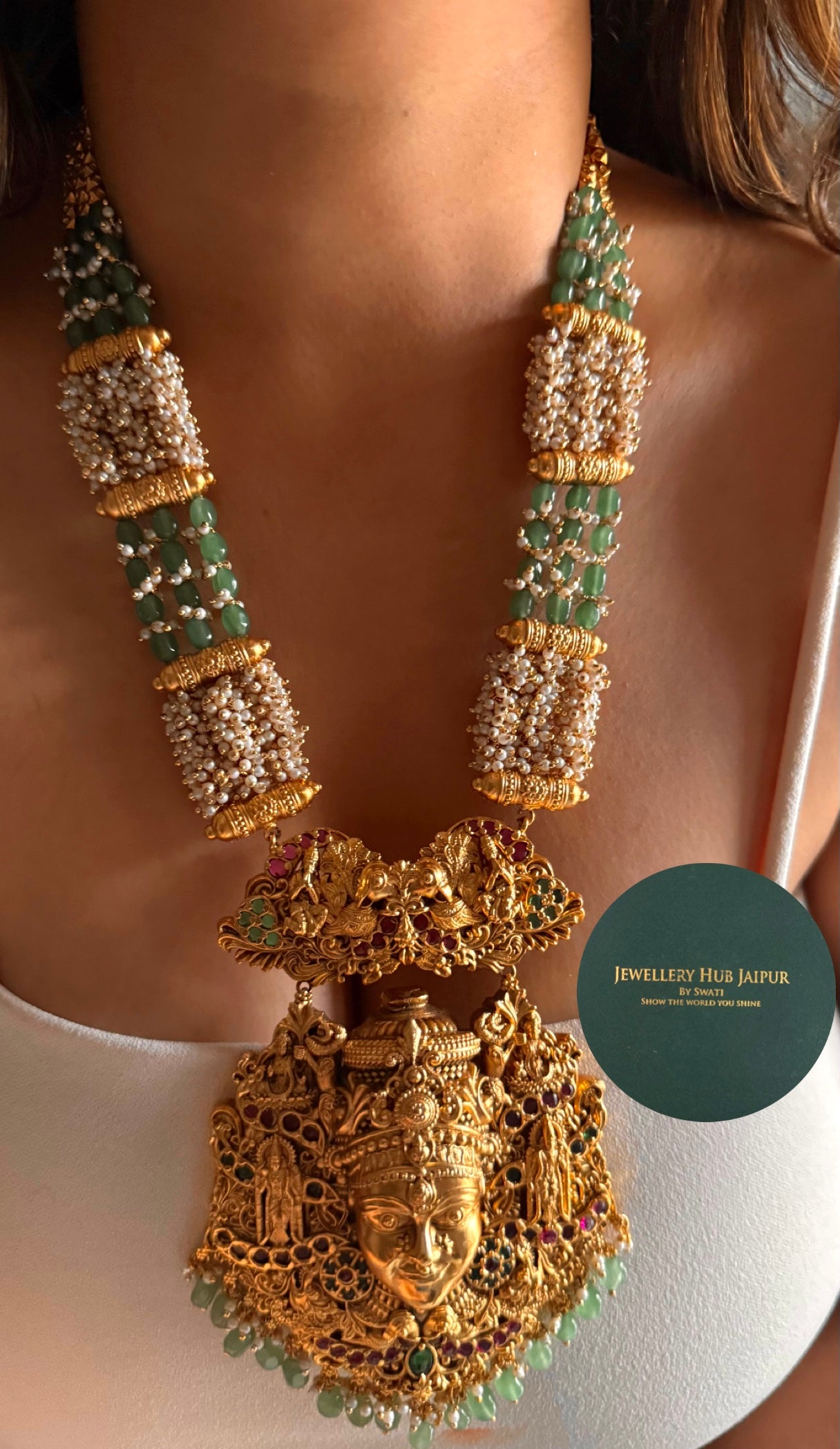 Goddess durga temple nakashi heritage swarn Necklace