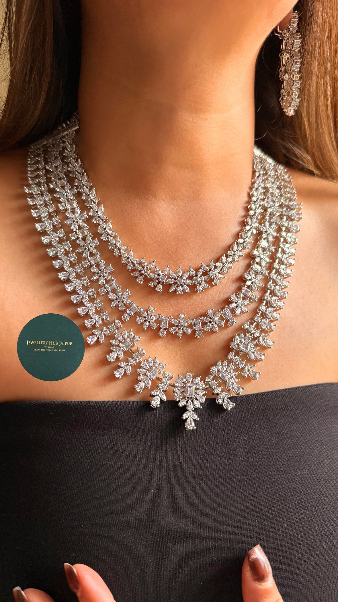 7 in 1 cz cocktail necklace set