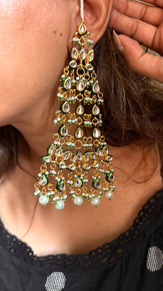 meenakari kundan heritage baaliyaan with lotus motif