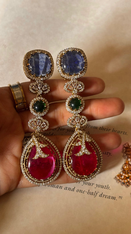 Sabyasachi inspired with cz diamond Earrings