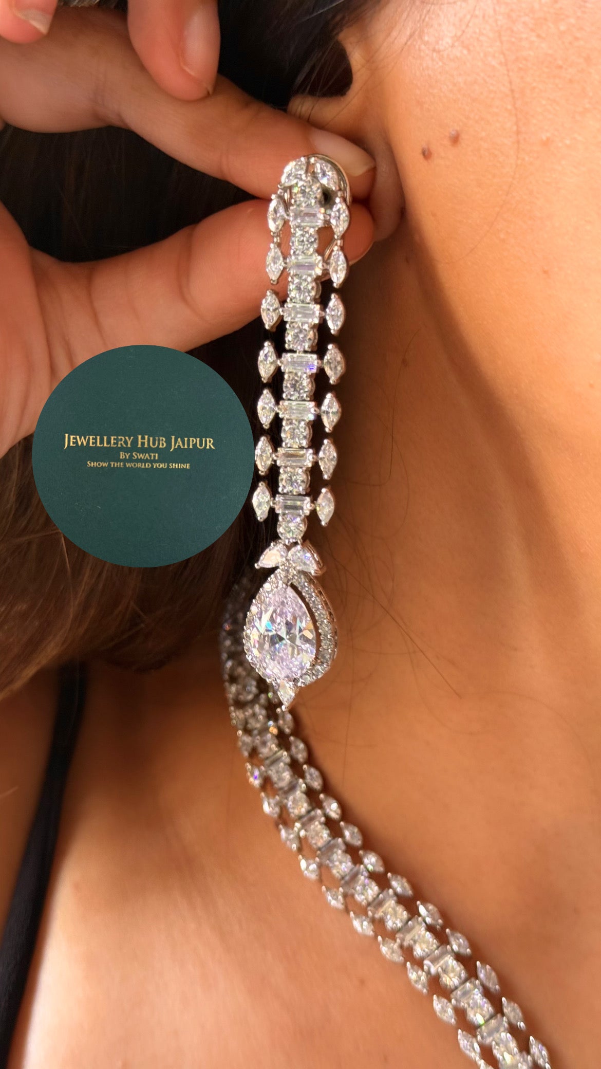 Cz diamond cocktail collar set