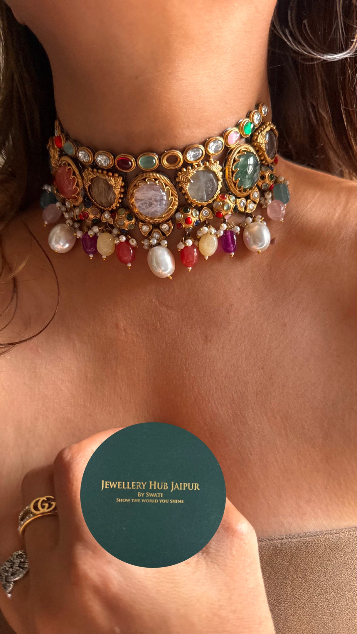 Sabyasachi inspired multicoloured choker necklace 2