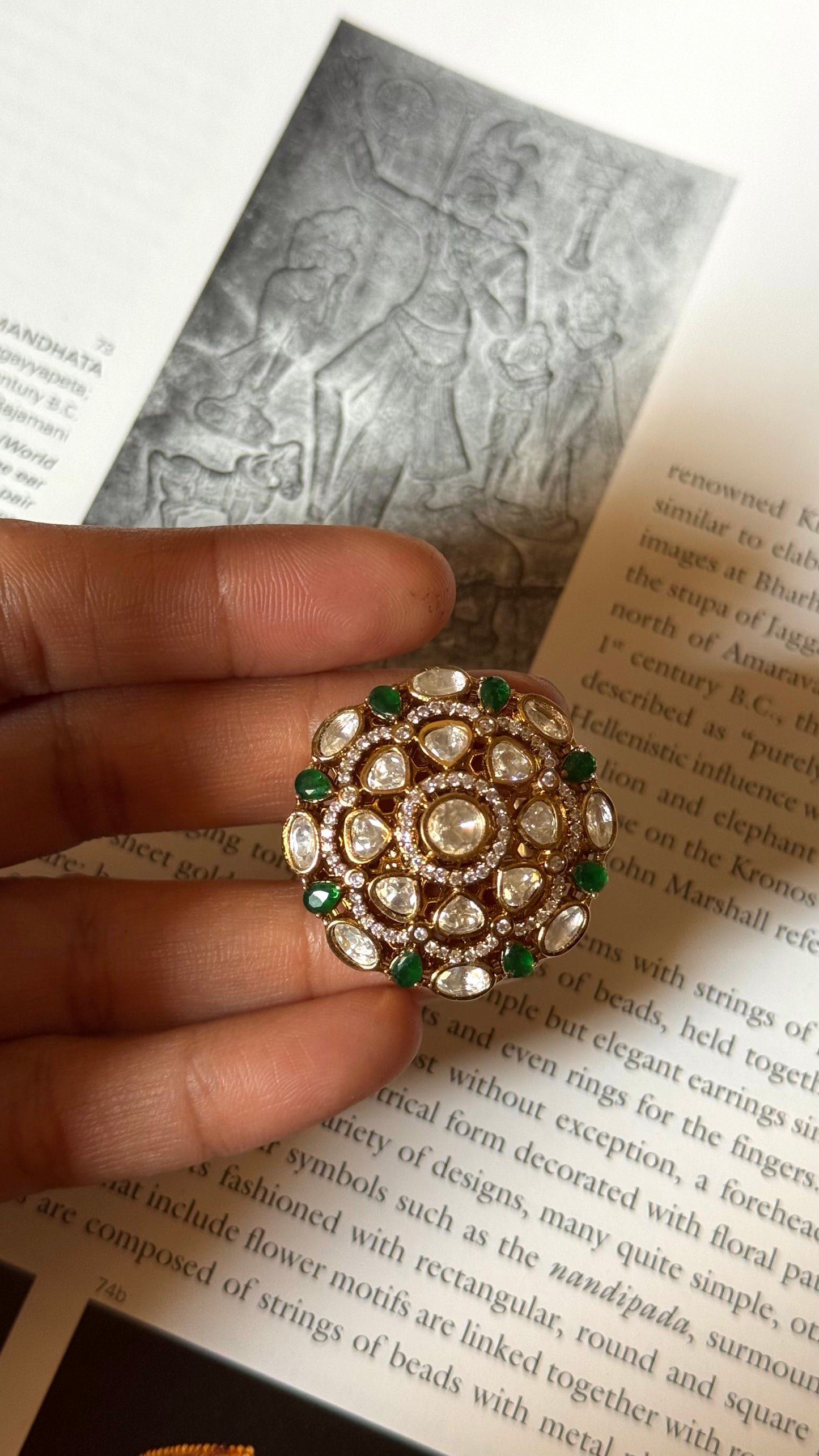 Emerald real moissanite Ring