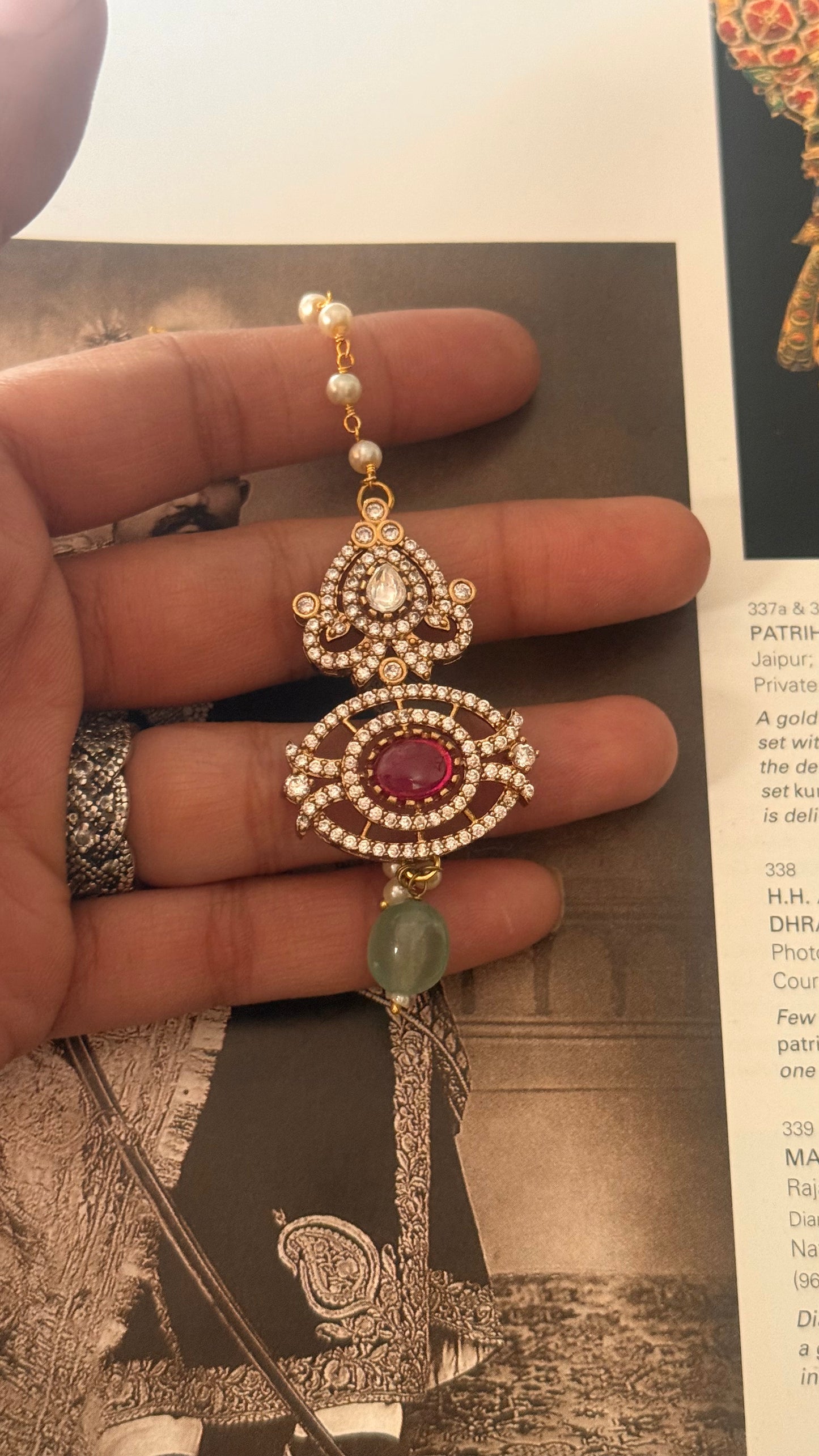 Ruby mint drop  maangtika