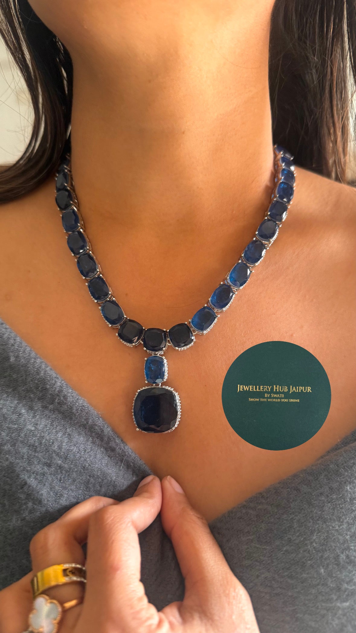 Sapphire cocktail necklace
