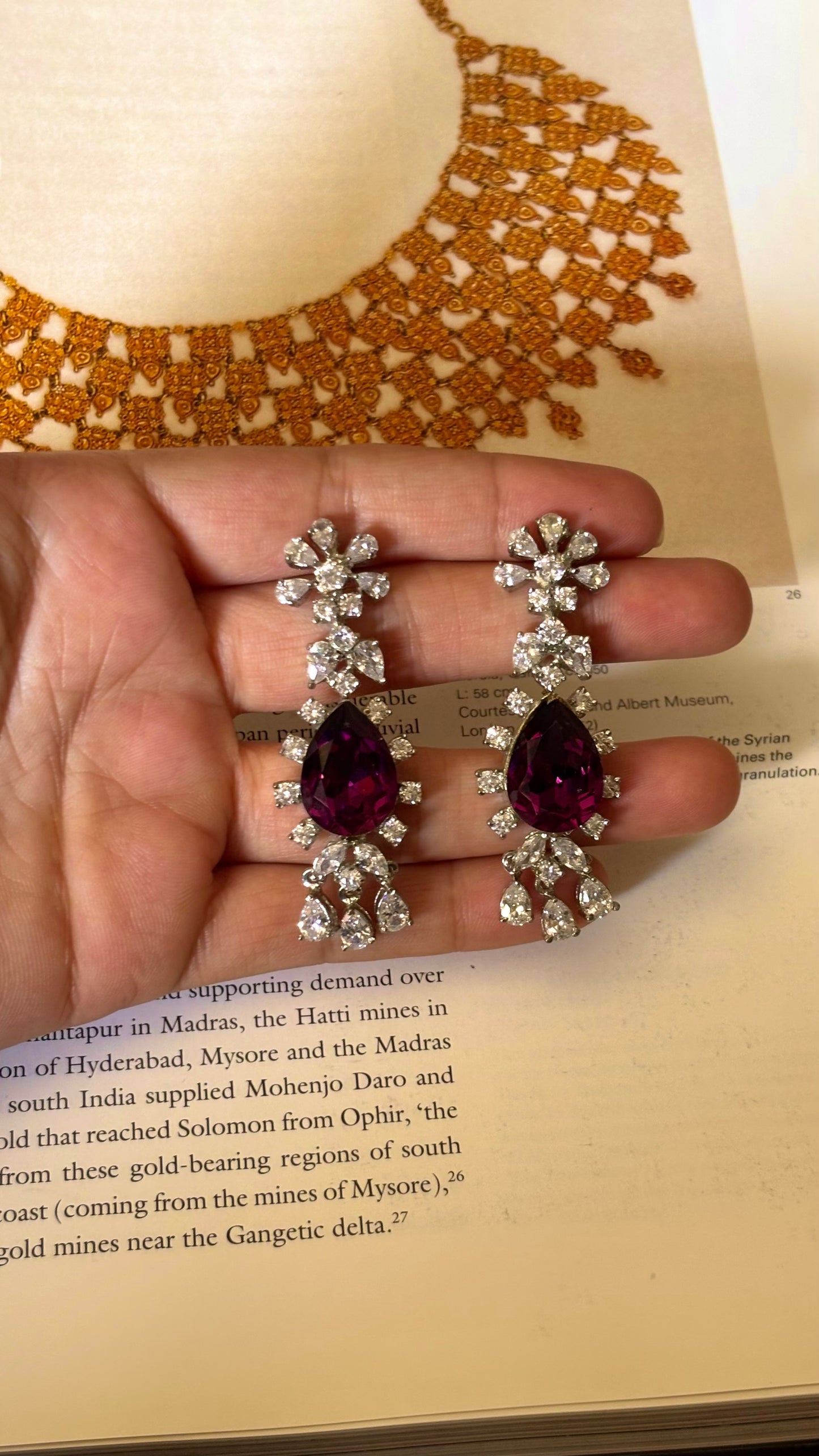 Tanzanite cz diamond danglers