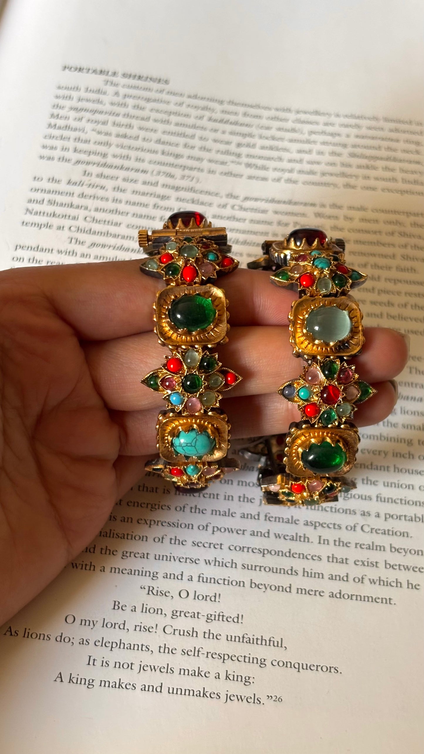 Multicoloured dark gold polish navtana bangles