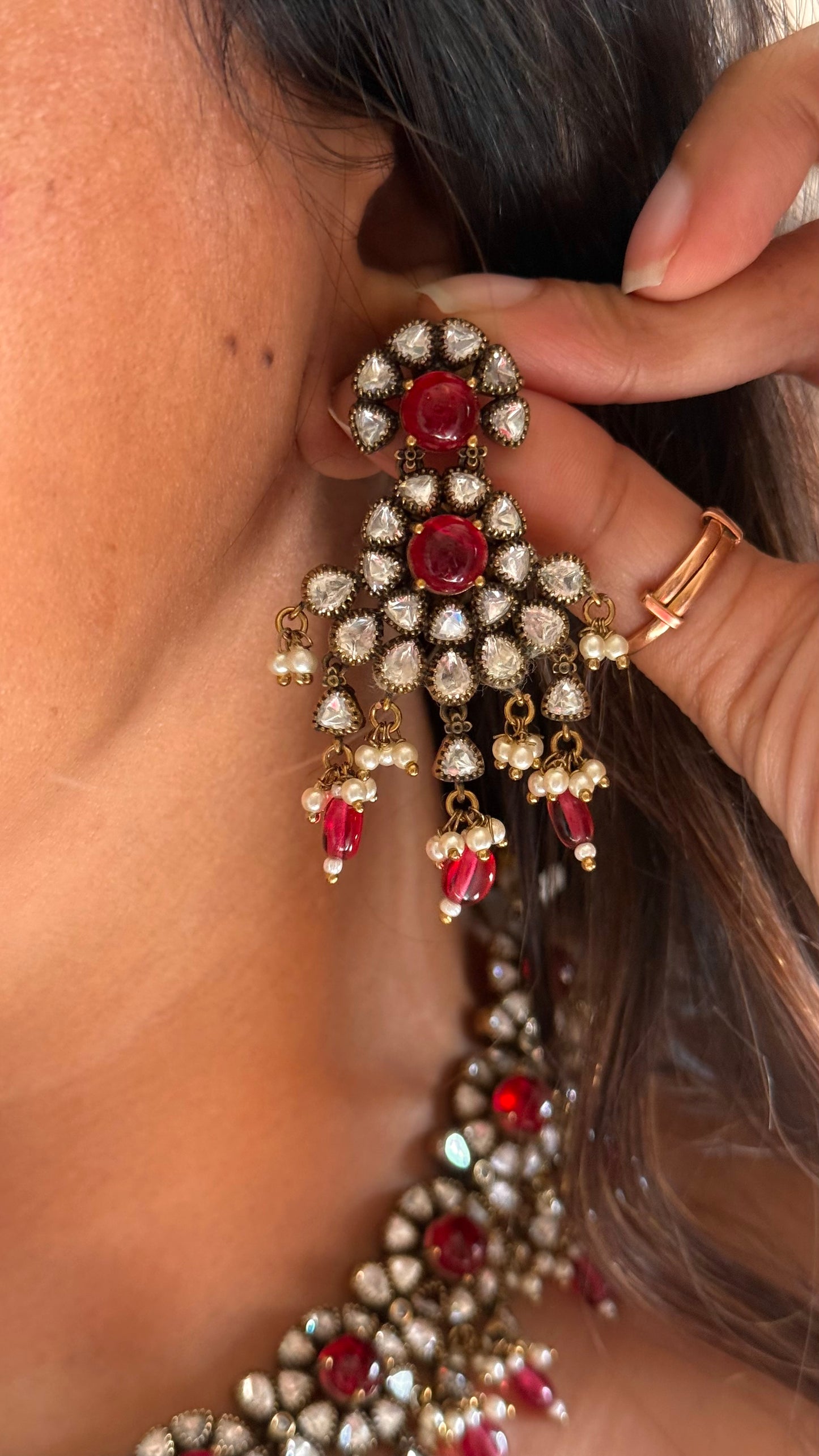 Victorian ruby Chaandi polki necklace