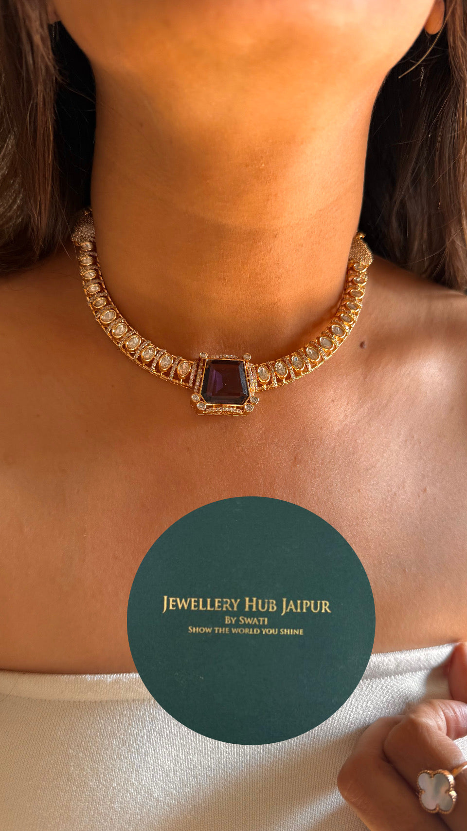 Tanzanite gold necklace