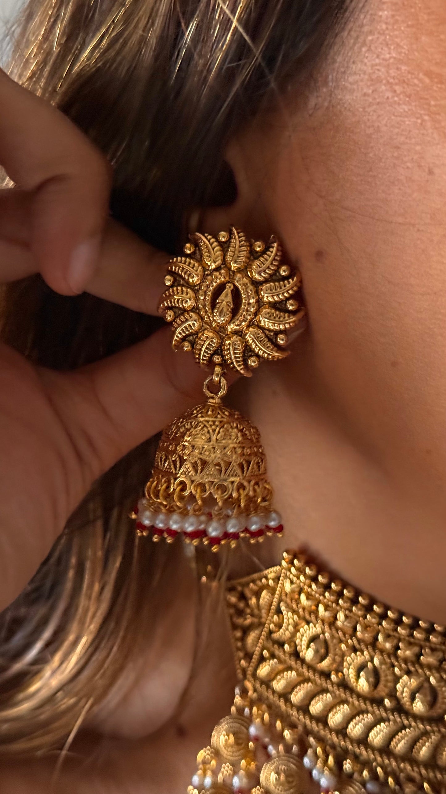 Ruby gold designer rajasthani aad Necklace