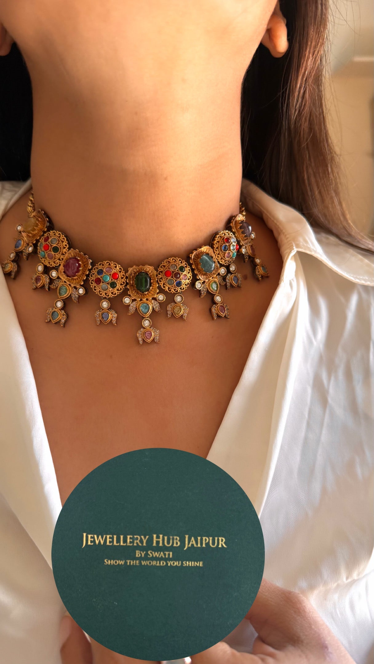 Sabhyasachi inspired with natural stone combo Necklace