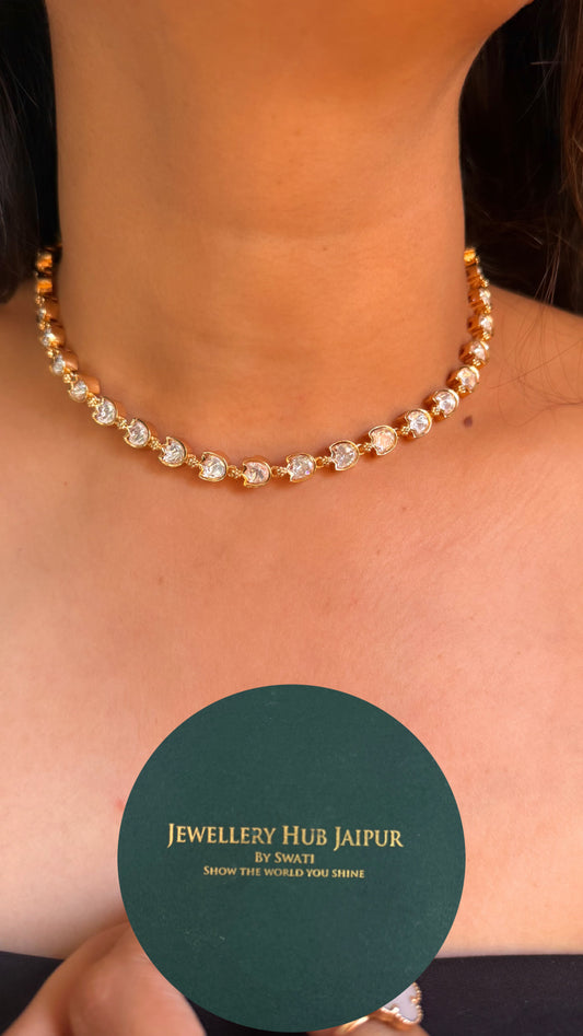 MInimal polki necklace