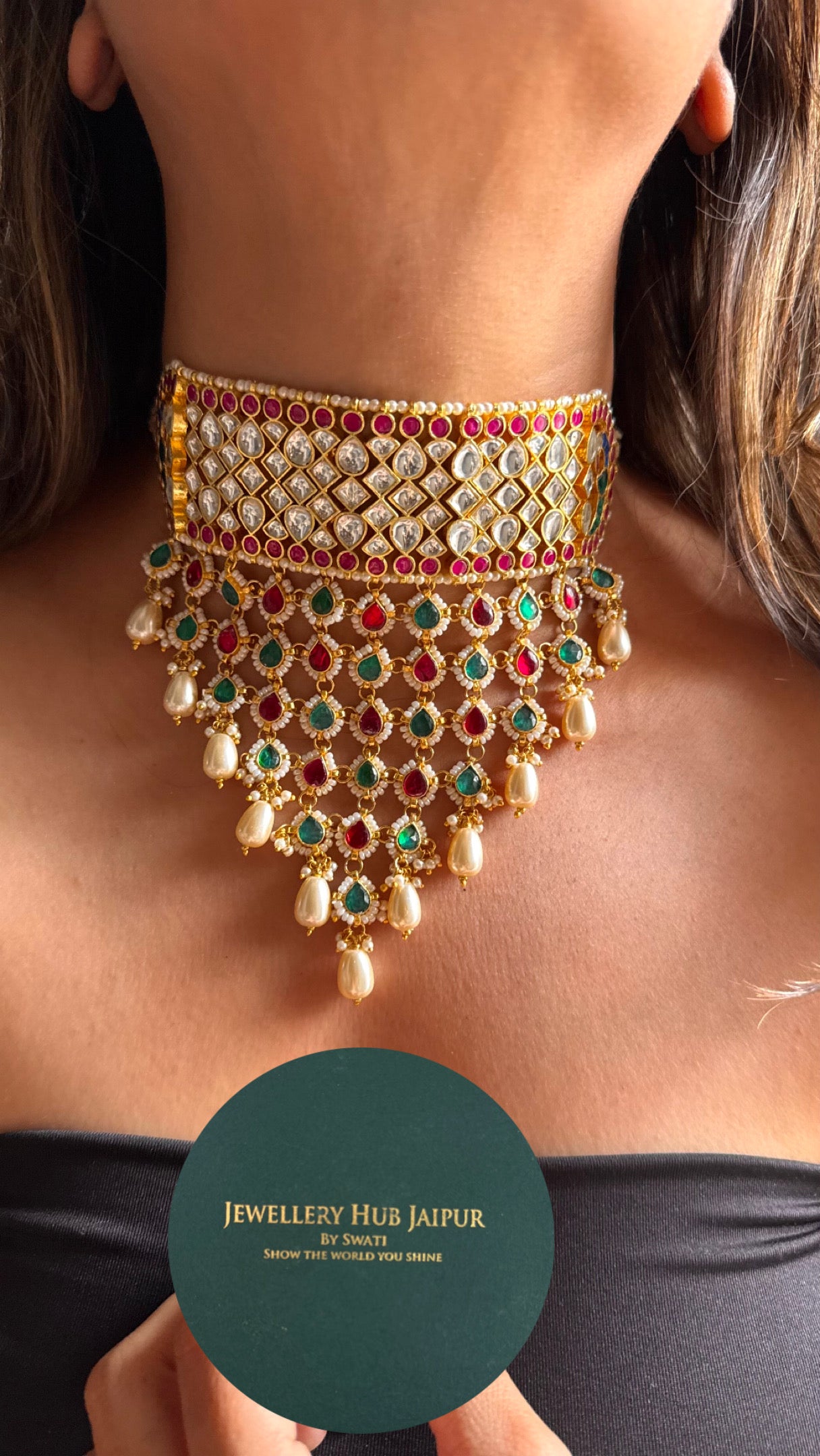 Ruby & emerald rajwada swarnkanthi jadau Necklace