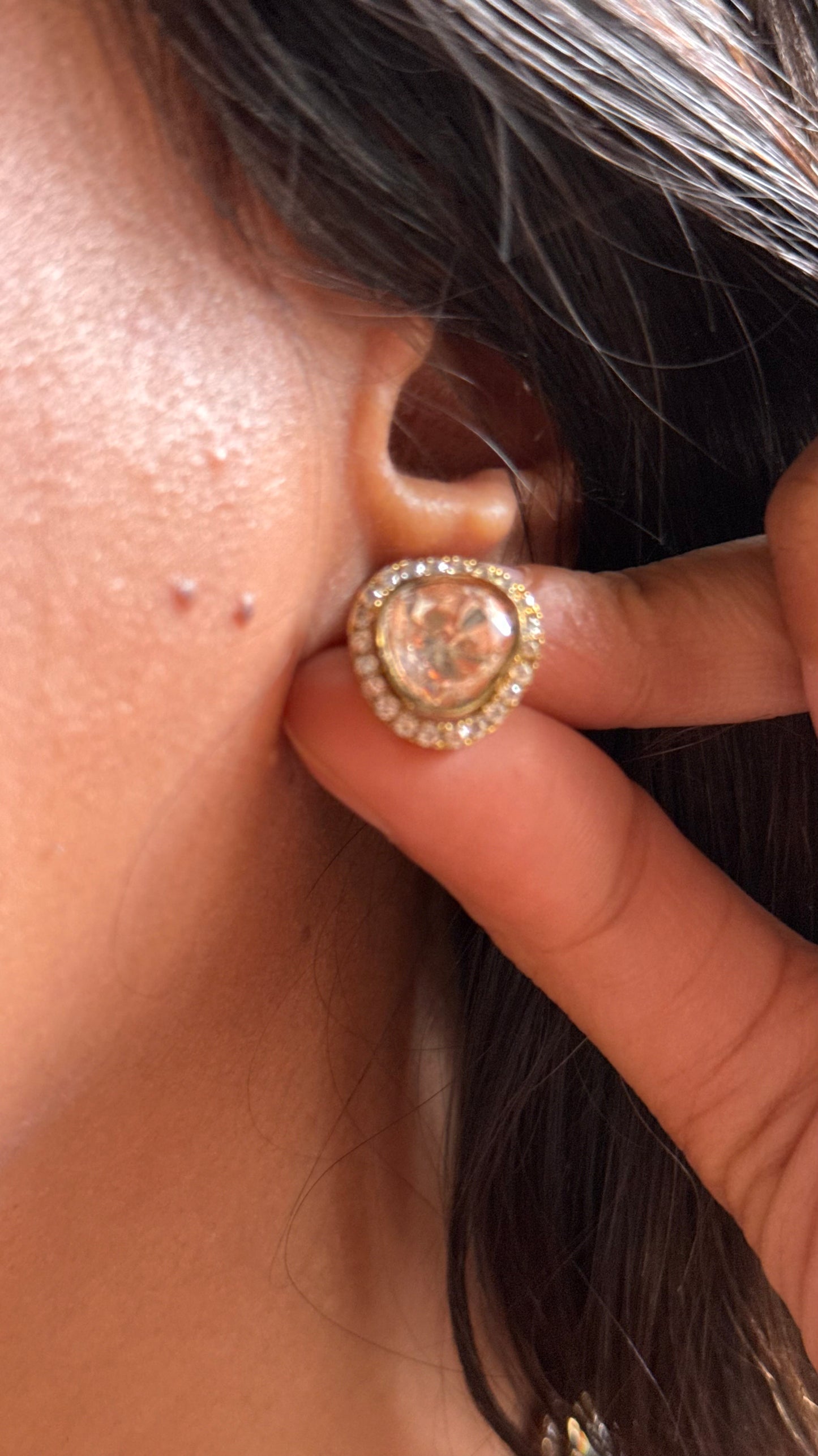 Uncut polki minimalist necklace