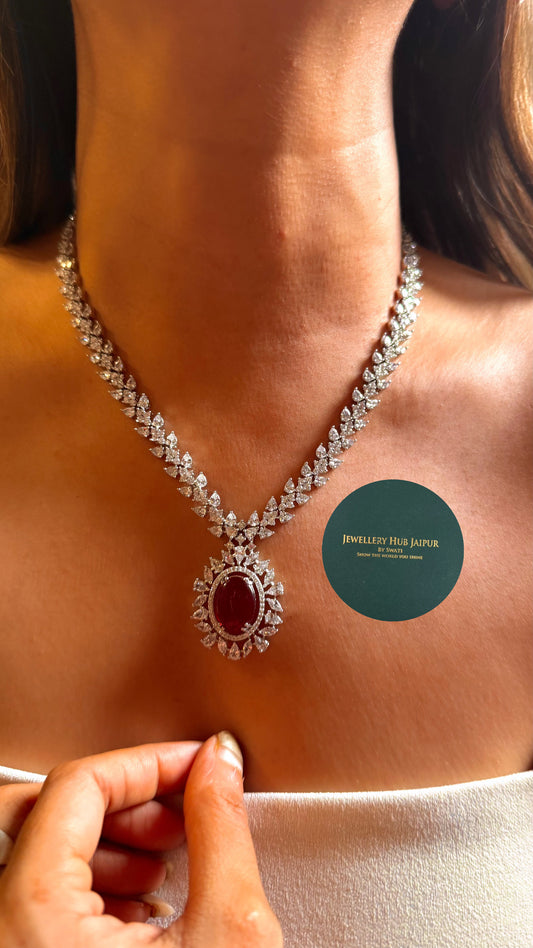 Clara Ruby doublet cz diamond minimal collar set